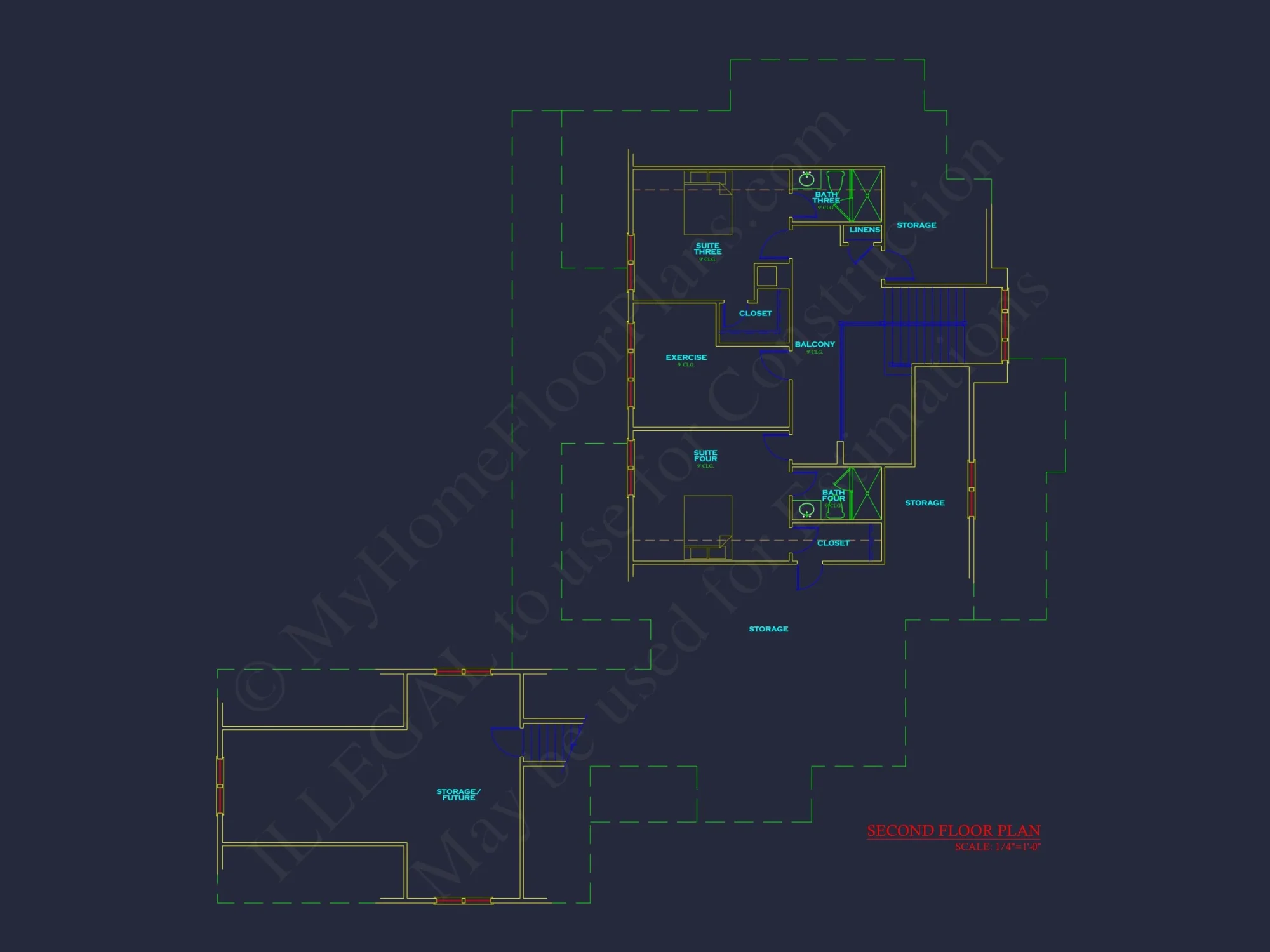 Stunning 4-Bedroom house Floor Plan with CAD Designs