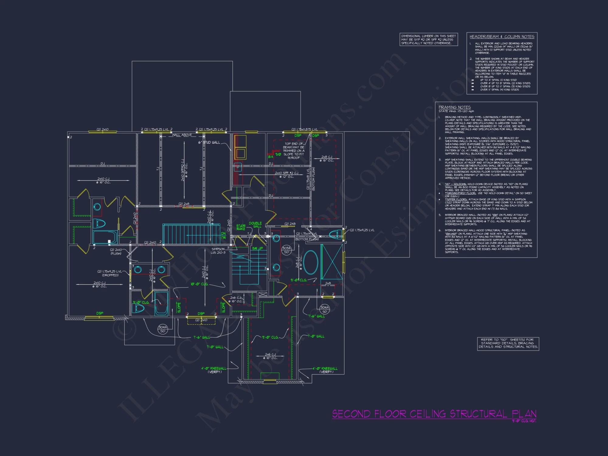 Modern Suburban house Plan with Detailed Blueprint Designs