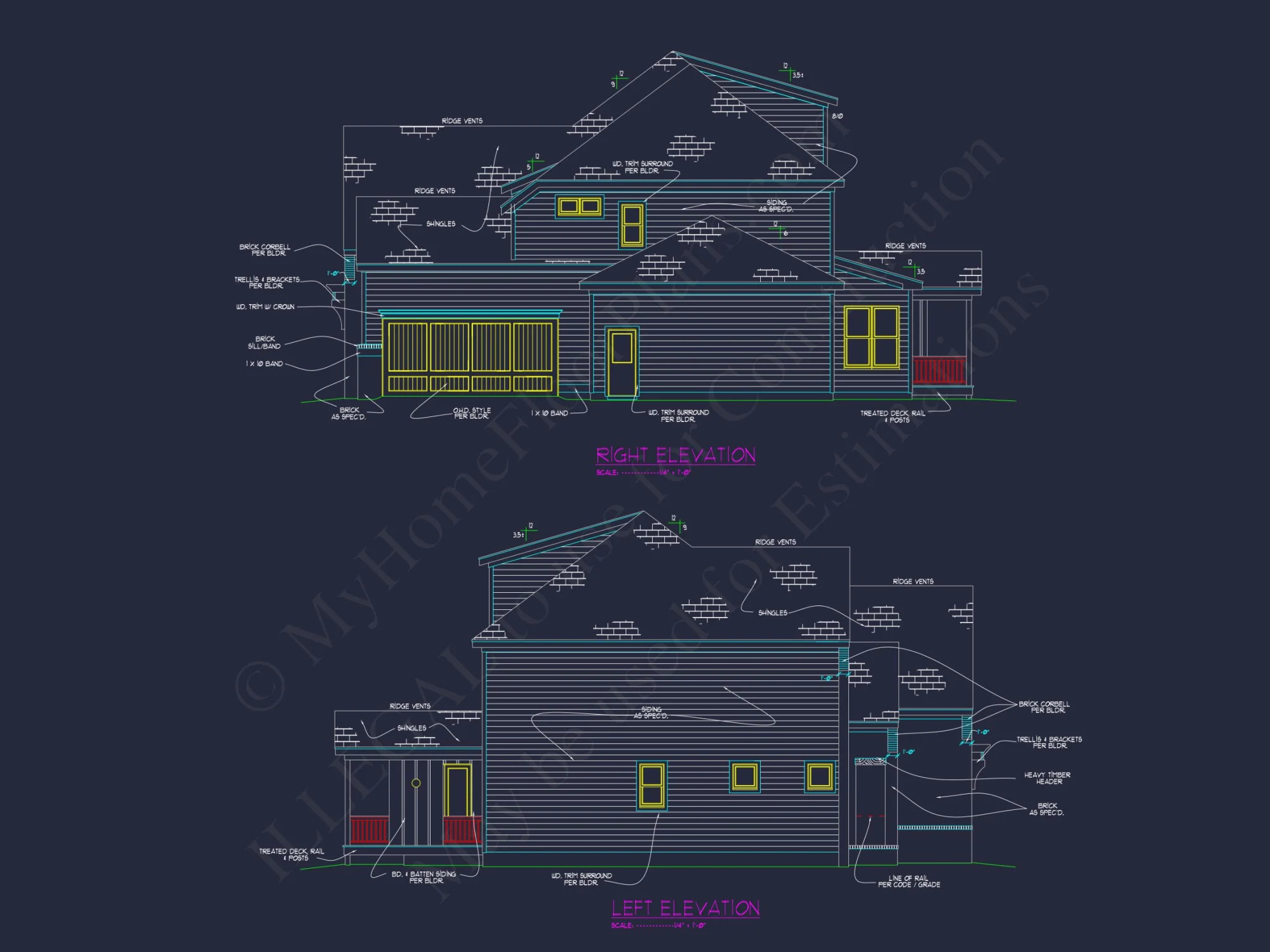 Modern Suburban house Plan with Detailed Blueprint Designs