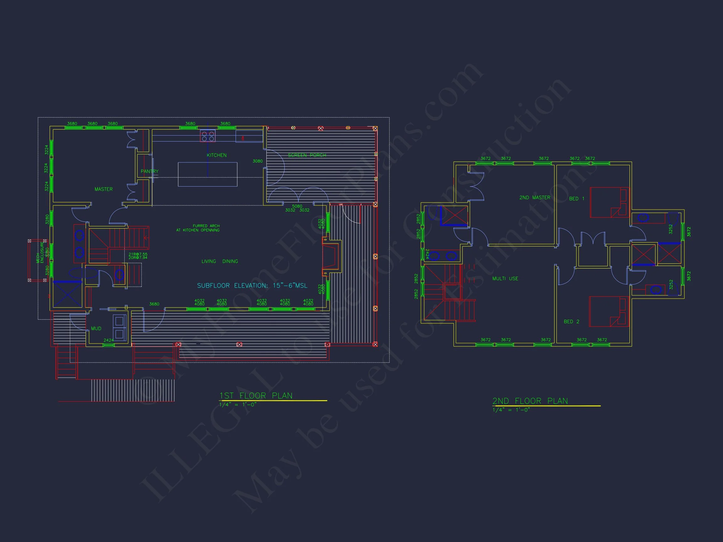 20-1726 HOUSE PLAN - Architectural House Design Blueprint with 2 Floors and CAD 5 Architectural house Design Blueprint with 2 Floors and CAD