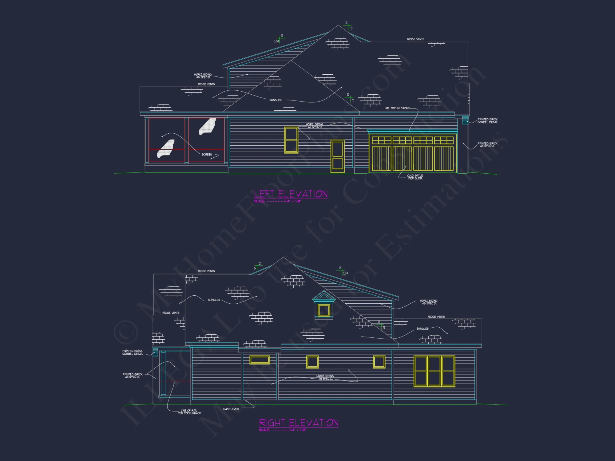 Elegant house Plan with CAD Floor Designs and Architecture