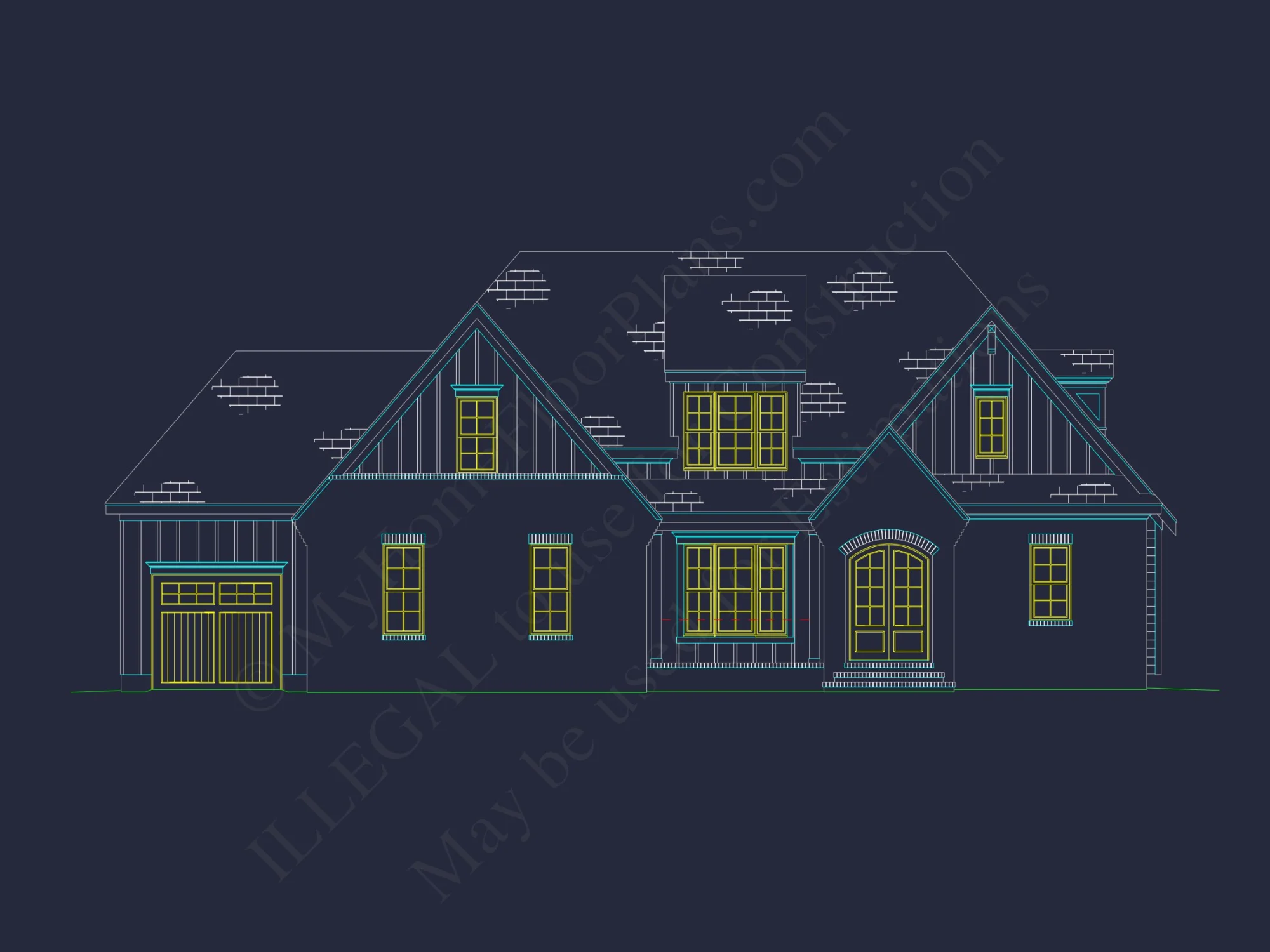 Elegant house Plan with CAD Floor Designs and Architecture