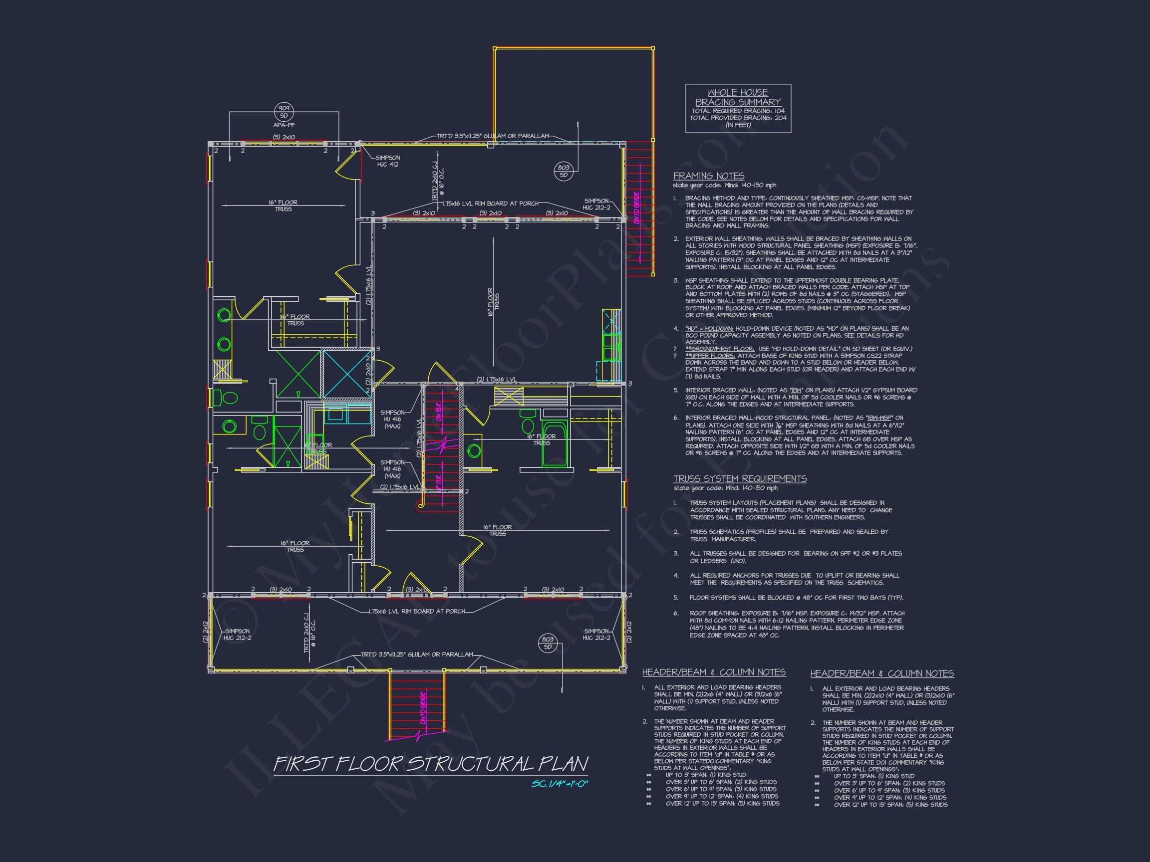 20-1520 HOUSE PLAN - Custom Coastal House Floor Plan with CAD Designs and Blueprints 16 Custom Coastal house Floor Plan with CAD Designs and Blueprints