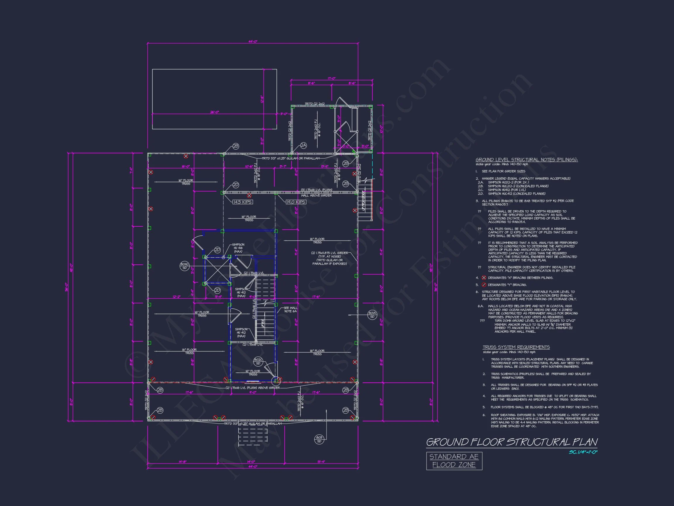20-1520 HOUSE PLAN - Custom Coastal House Floor Plan with CAD Designs and Blueprints 15 Custom Coastal house Floor Plan with CAD Designs and Blueprints