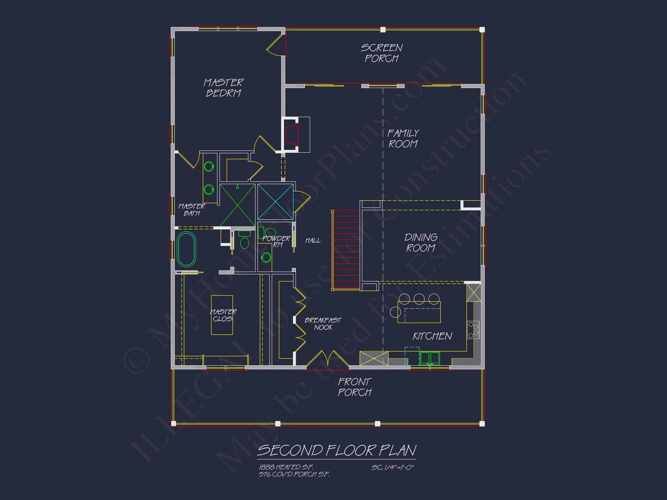 20-1520 HOUSE PLAN - Custom Coastal House Floor Plan with CAD Designs and Blueprints 11 Custom Coastal house Floor Plan with CAD Designs and Blueprints