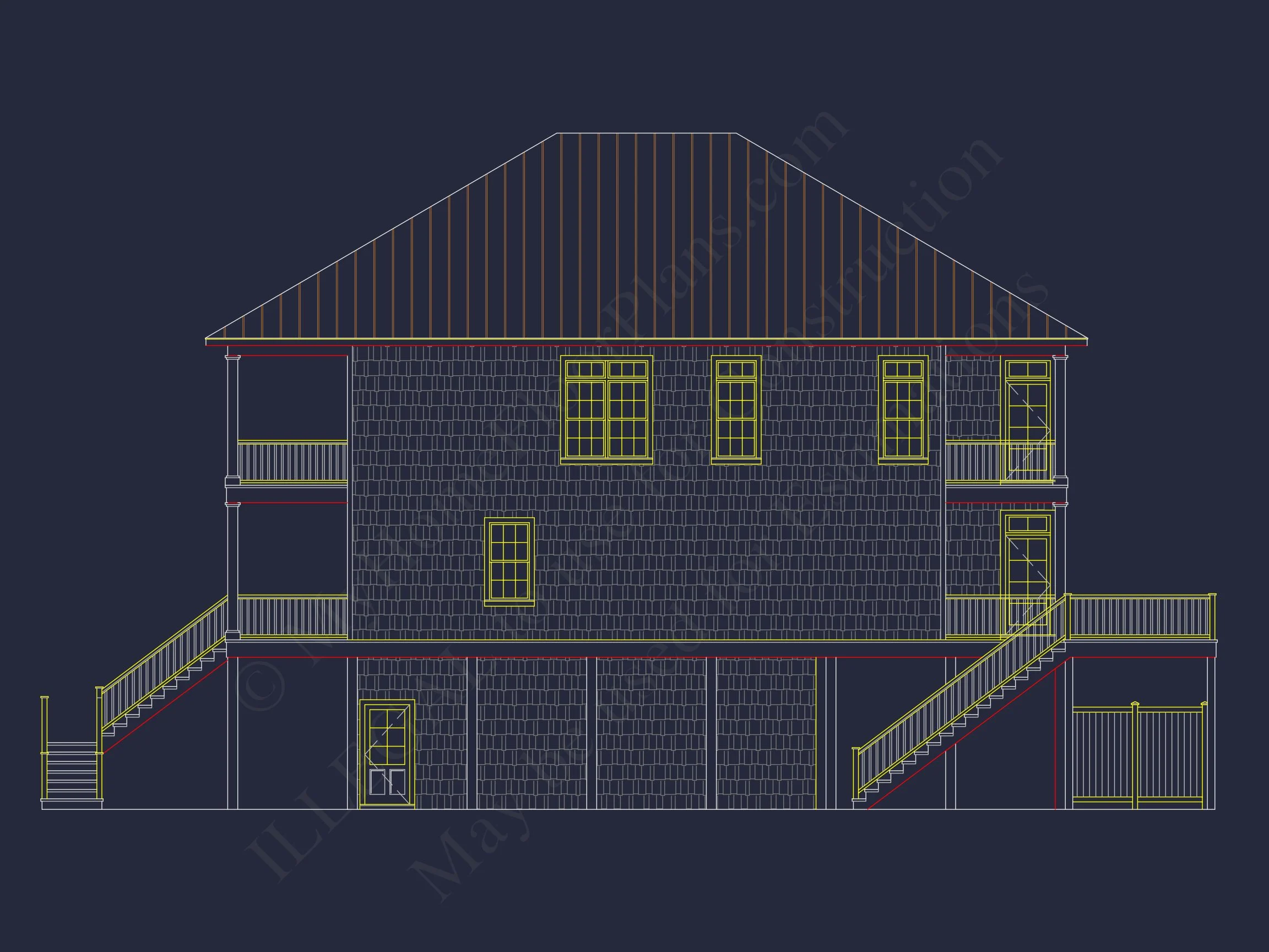 20-1520 HOUSE PLAN - Custom Coastal House Floor Plan with CAD Designs and Blueprints 5 Custom Coastal house Floor Plan with CAD Designs and Blueprints