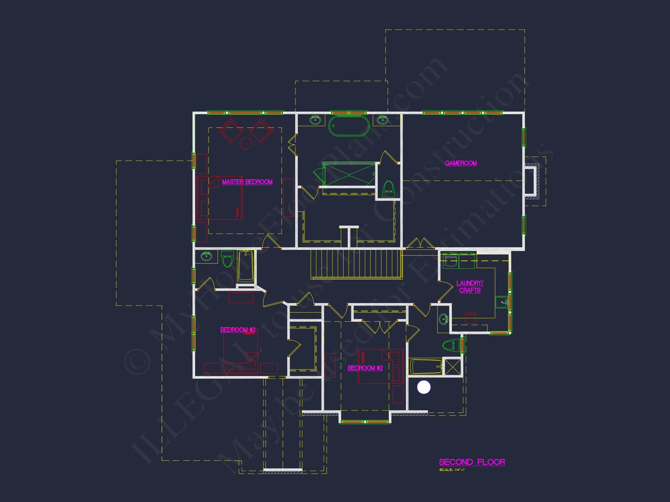 20-1450 HOUSE PLAN - Modern Craftsman House Plan with 4 Bedrooms and Spacious Floor Designs 16 Modern Craftsman house Plan with 4 Bedrooms and Spacious Floor Designs