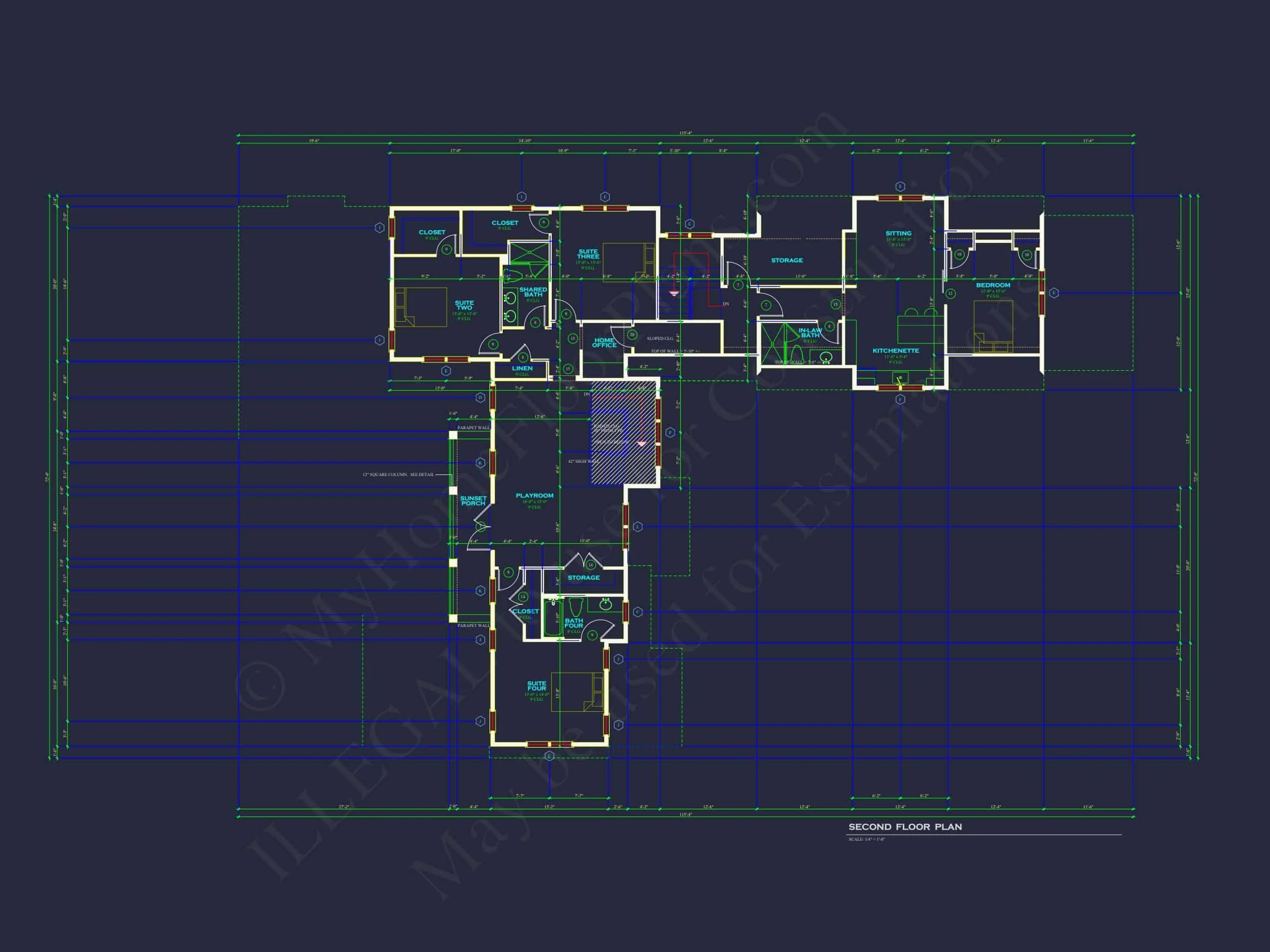 20-1366 HOUSE PLAN - Luxurious House Floor Plan with 4 Bedrooms | CAD Designs & Blueprints 10 Luxurious house Floor Plan with 4 Bedrooms