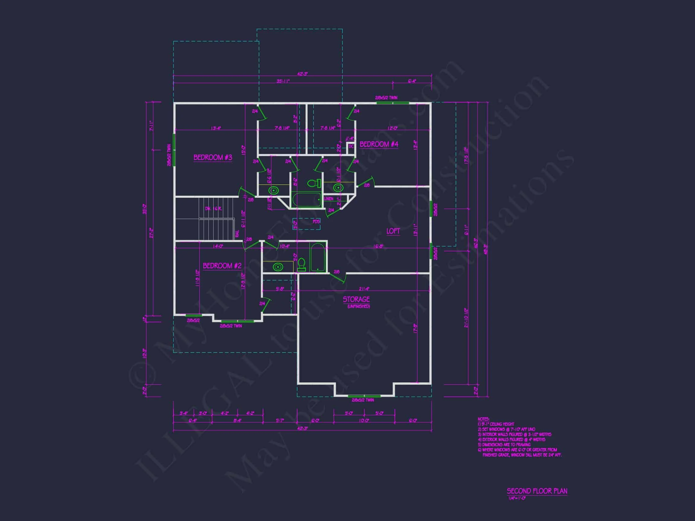 20-1280 HOUSE PLAN - Modern Architectural House Plan with 2 Floors and 4 Beds 36 Modern Architectural house Plan with 2 Floors and 4 Beds