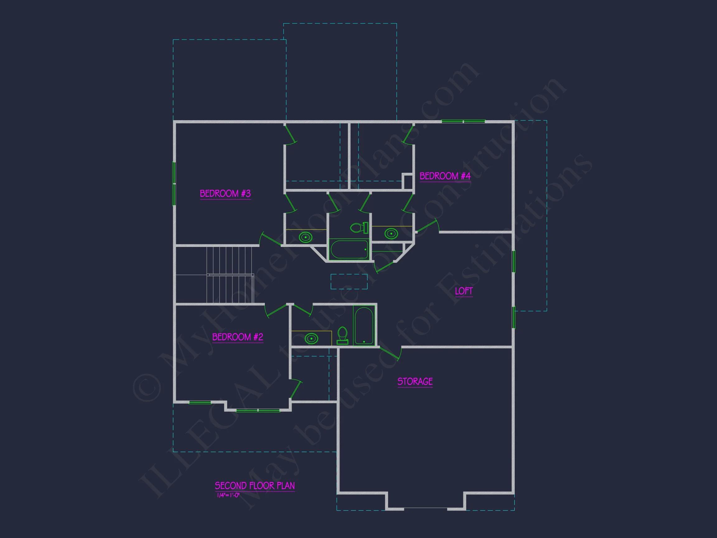 20-1280 HOUSE PLAN - Modern Architectural House Plan with 2 Floors and 4 Beds 34 Modern Architectural house Plan with 2 Floors and 4 Beds