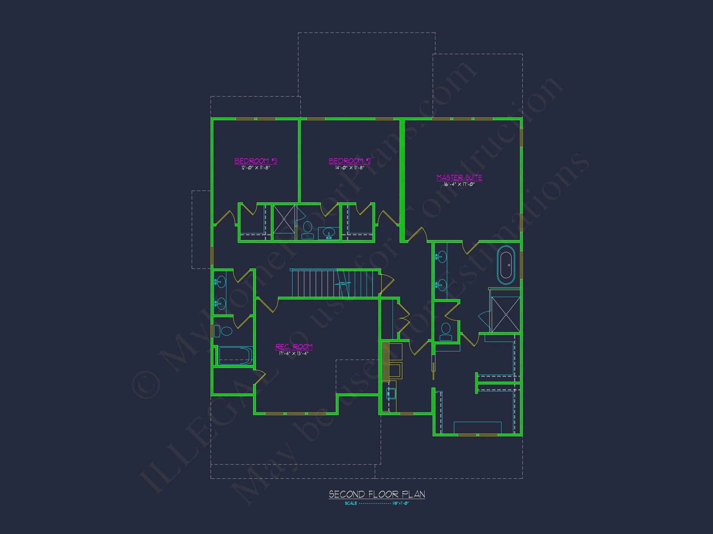 20-1273 HOUSE PLAN - Modern Craftsman House Plan with Open Floor Plan & CAD Design 13 Modern Craftsman house Plan with Open Floor Plan & CAD Design