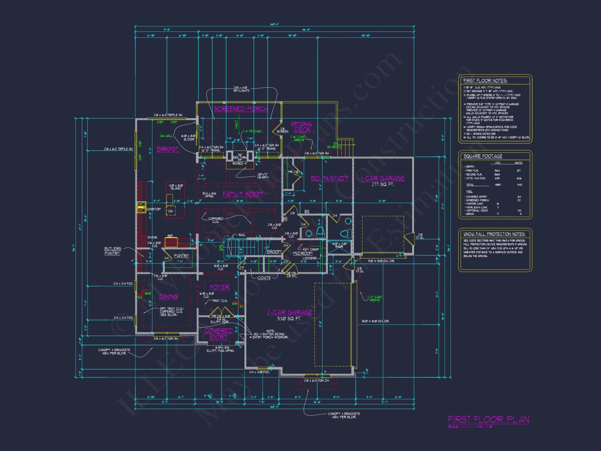 Beautiful house Plan with 4 Bedrooms, CAD Blueprints & Designs