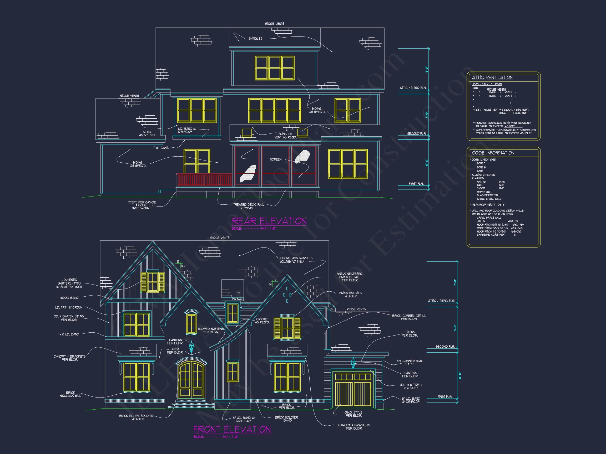 20-1249B HOUSE PLAN - Modern Farmhouse Plan - 4-Bed, 4-Bath, 4,050 SF 40 Beautiful house Plan with 4 Bedrooms, CAD Blueprints & Designs