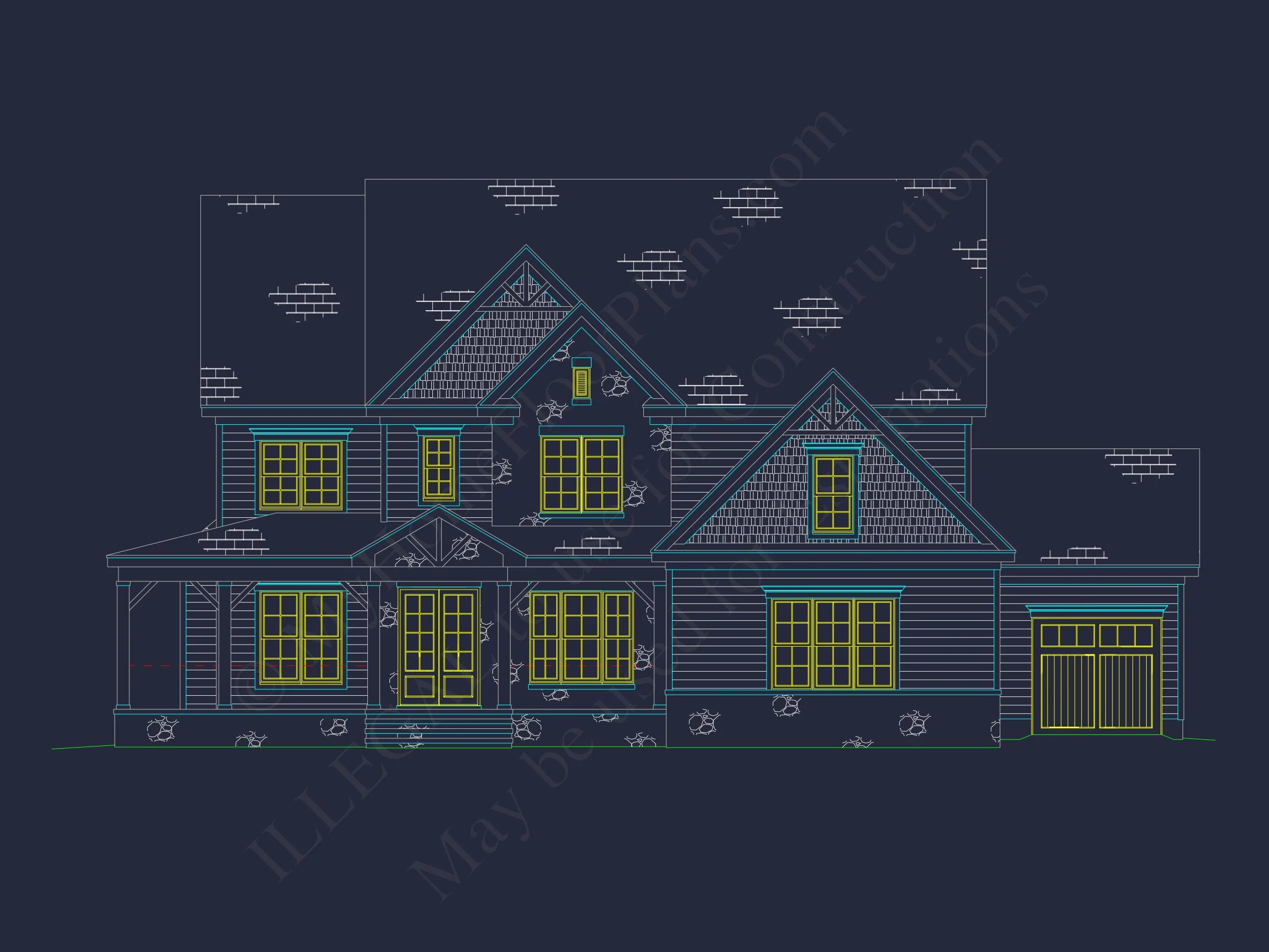 20-1128 HOUSE PLAN - Elegant House Plan with Blueprint CAD Architecture Designs 4 Elegant house Plan with Blueprint CAD Architecture Designs