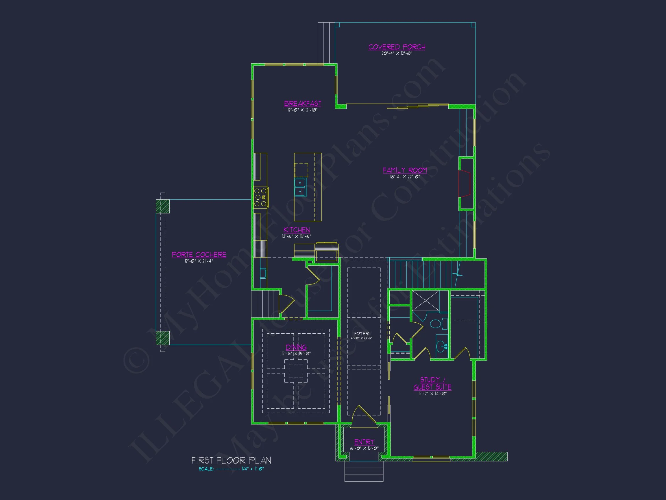 19-2509 HOUSE PLAN - Modern Tudor Transitional House Plan – 4 Beds, 3,265 Sq Ft with Porte Cochere 36 Stunning Modern Craftsman house Plan with CAD Designs