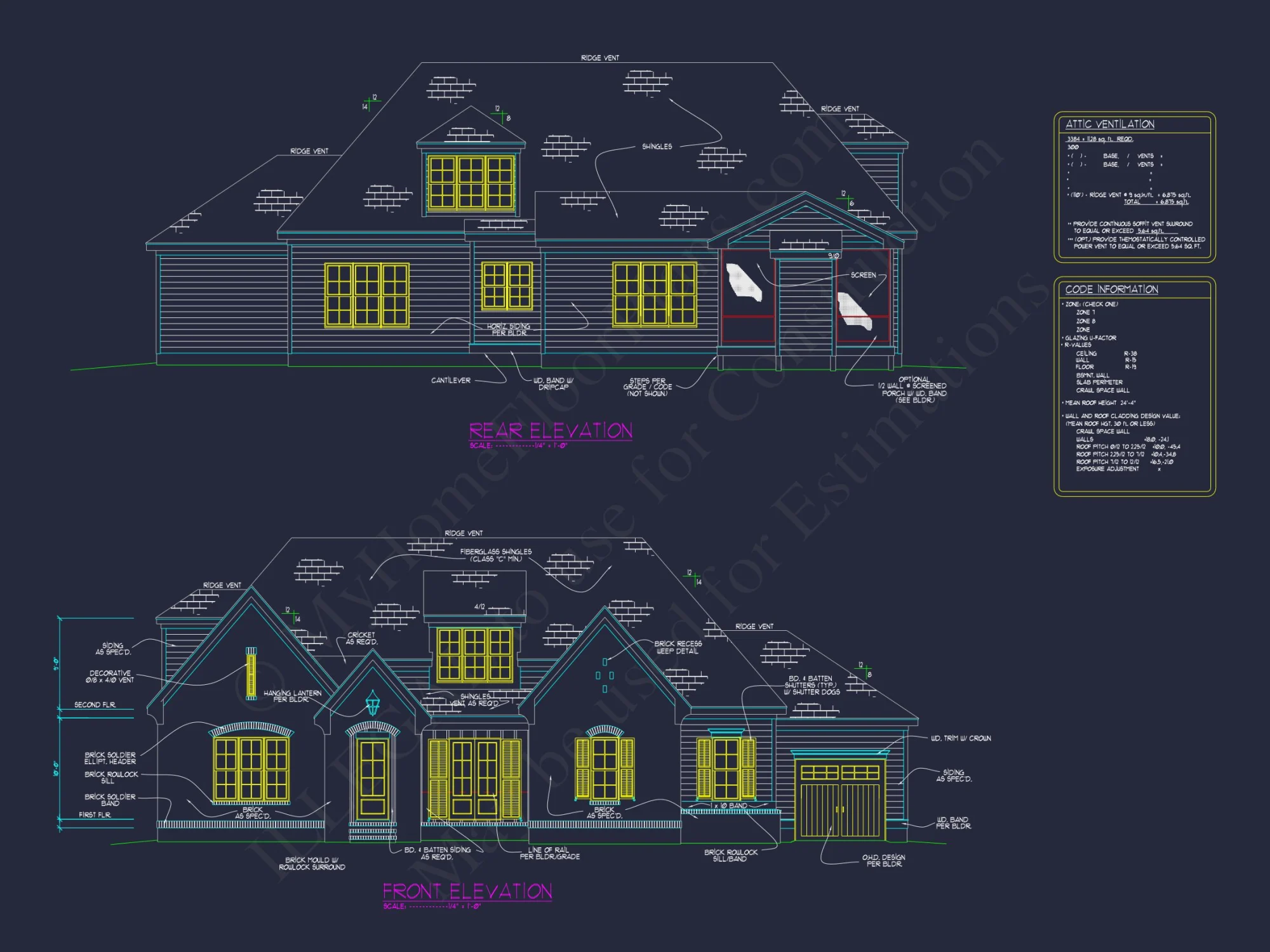 Spacious Two-Story house Plan with CAD Design and Blueprint