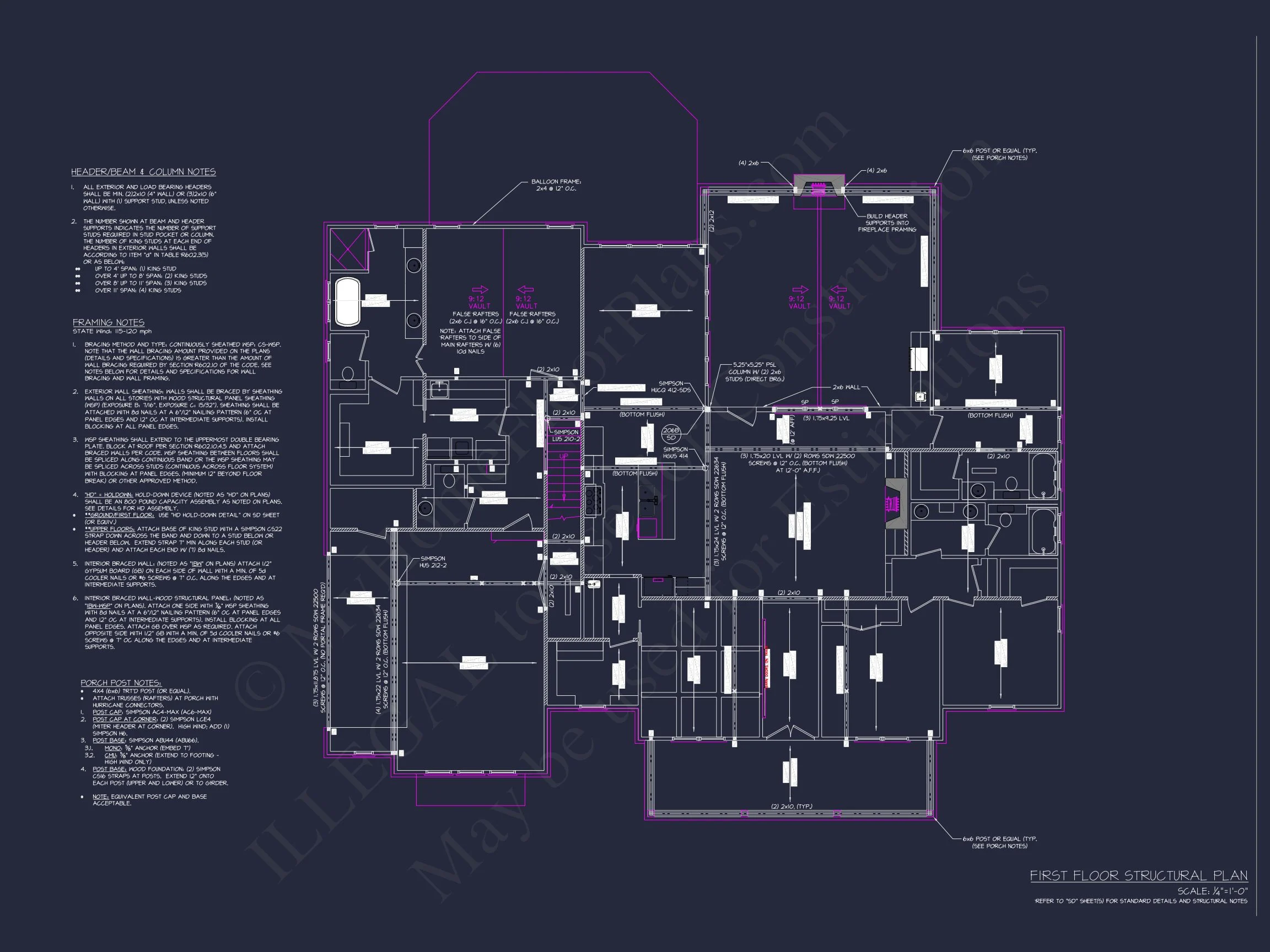 19-2305 HOUSE PLAN - Modern Farmhouse House Plan – 4 Bed, 3,361 Sq Ft, 1.5 Stories (CAD + Engineering Included) 14 Stunning house Floor Plan with 4 Beds, 4 Baths & Bonus Room