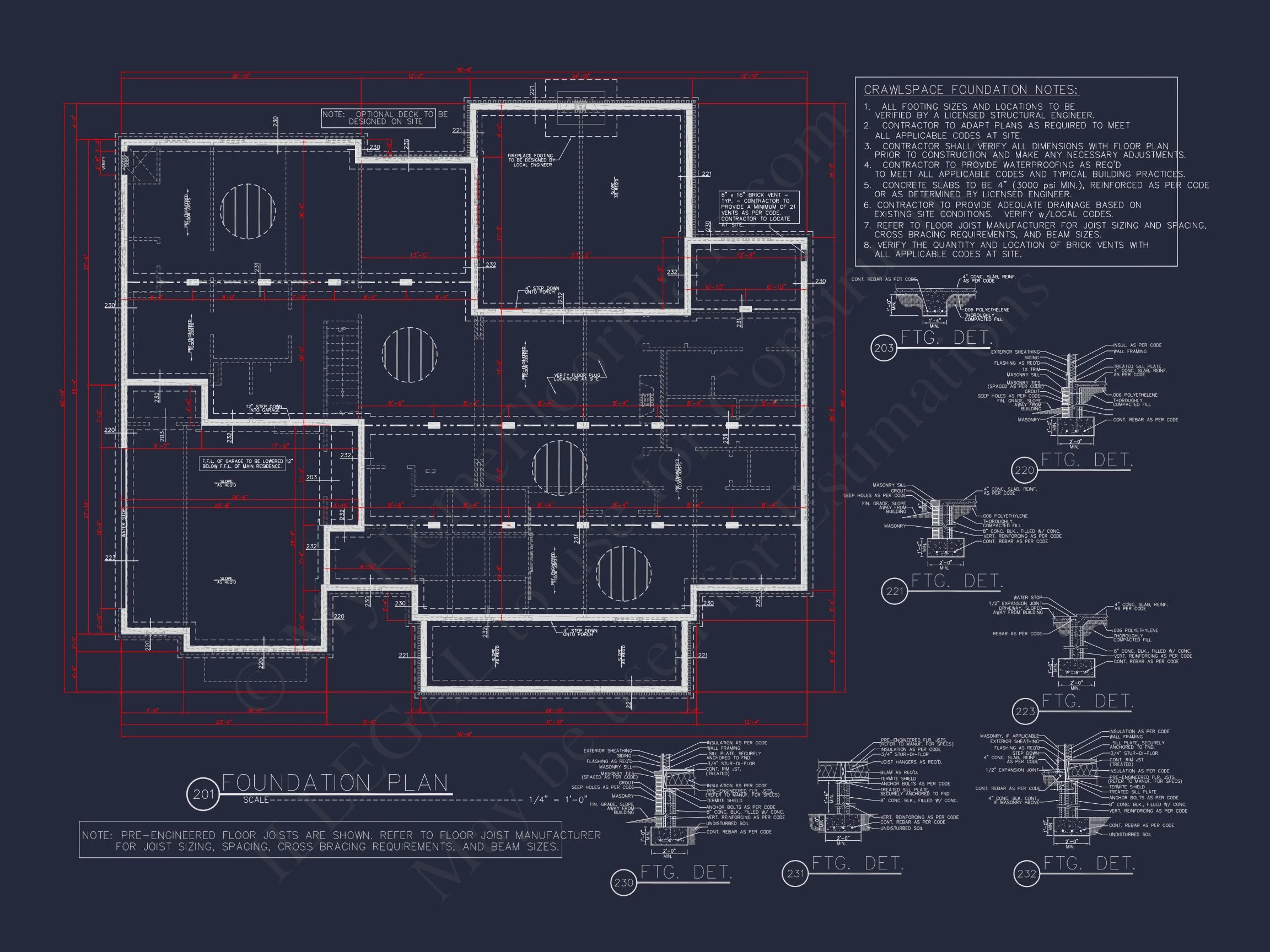 19-2305 HOUSE PLAN - Modern Farmhouse House Plan – 4 Bed, 3,361 Sq Ft, 1.5 Stories (CAD + Engineering Included) 11 Stunning house Floor Plan with 4 Beds, 4 Baths & Bonus Room