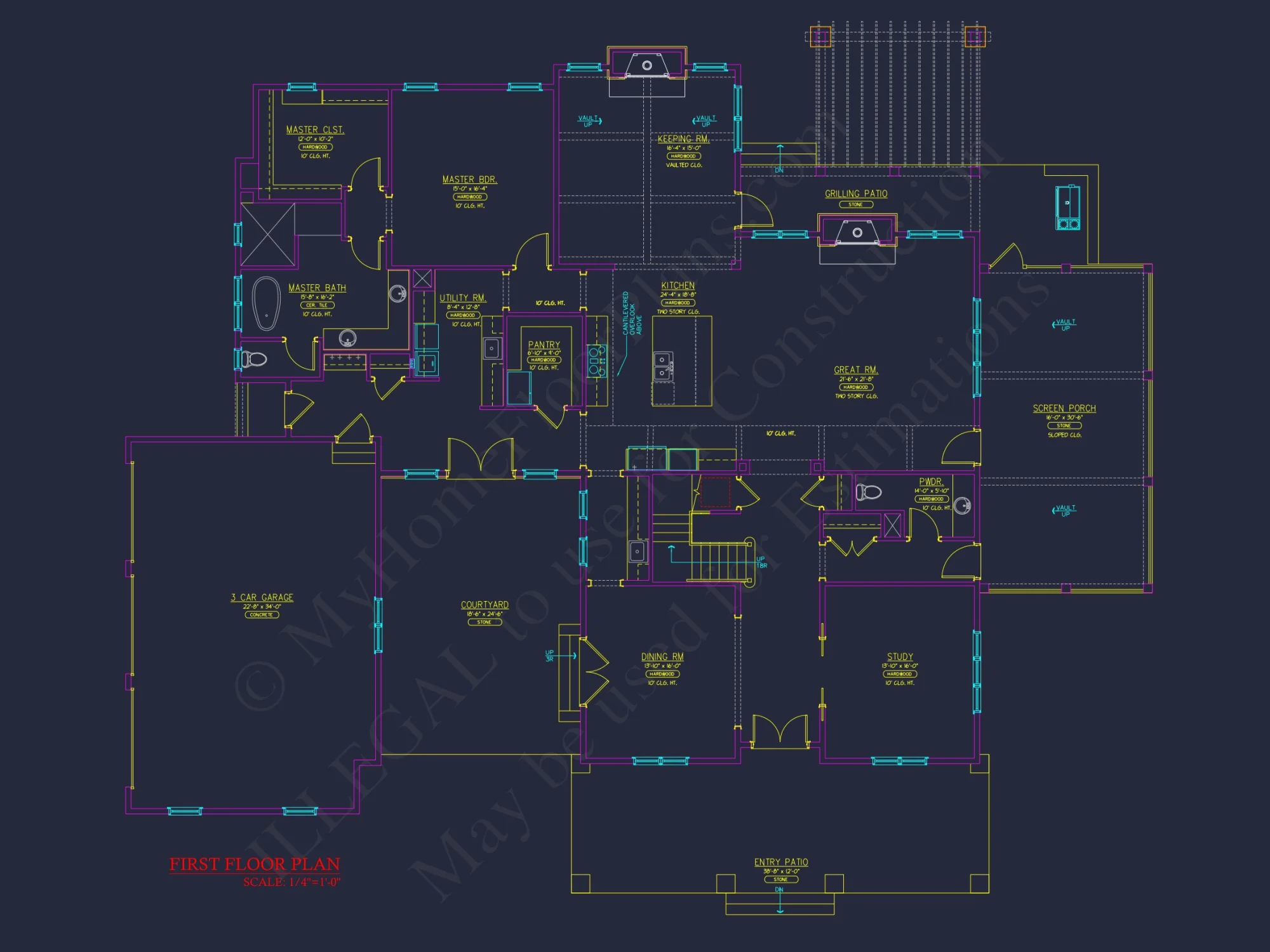 Elegant house Plan: Detailed Blueprint with CAD Architecture Designs