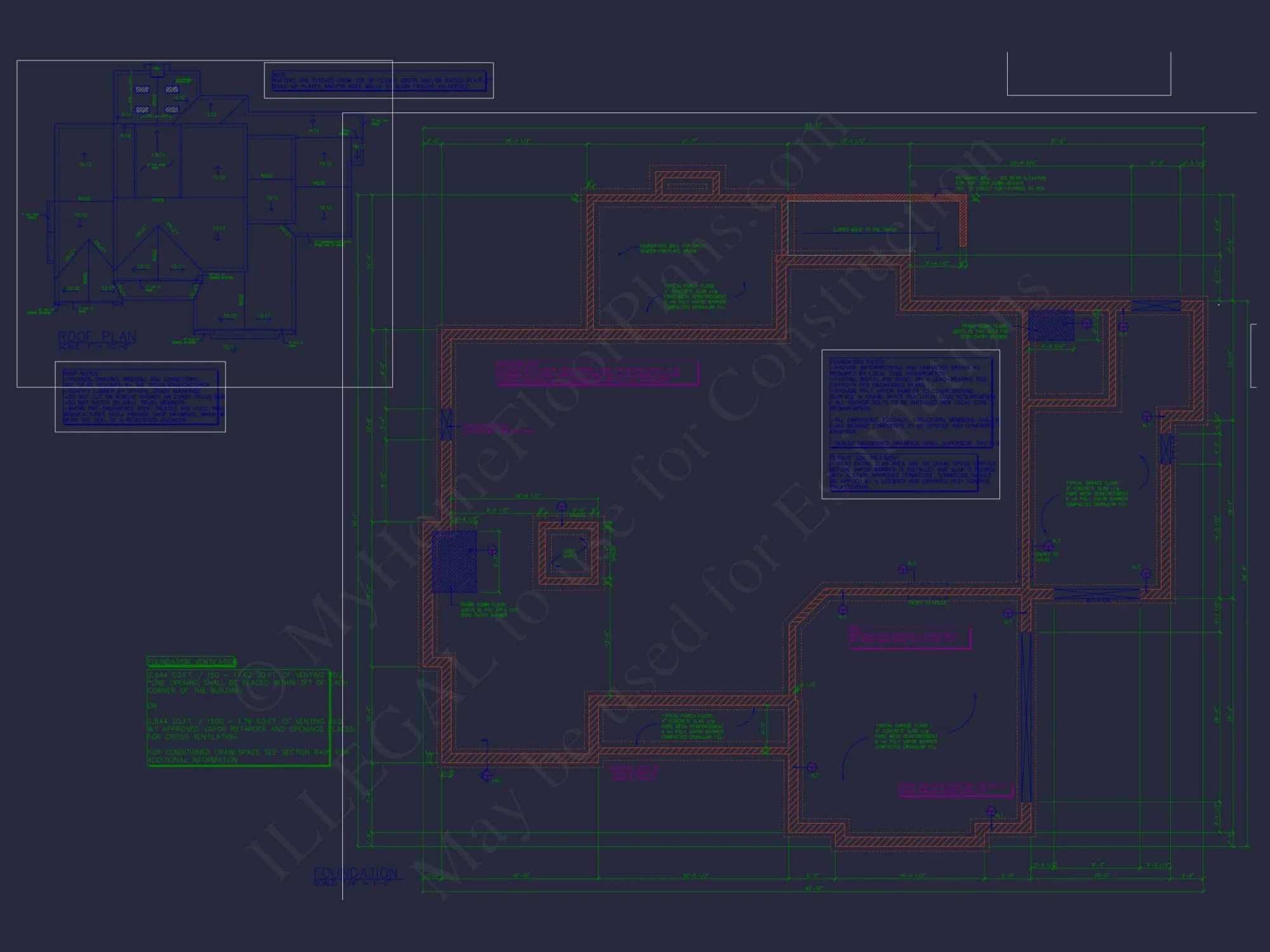 Architectural house Blueprint with CAD Designs & Floor Plans
