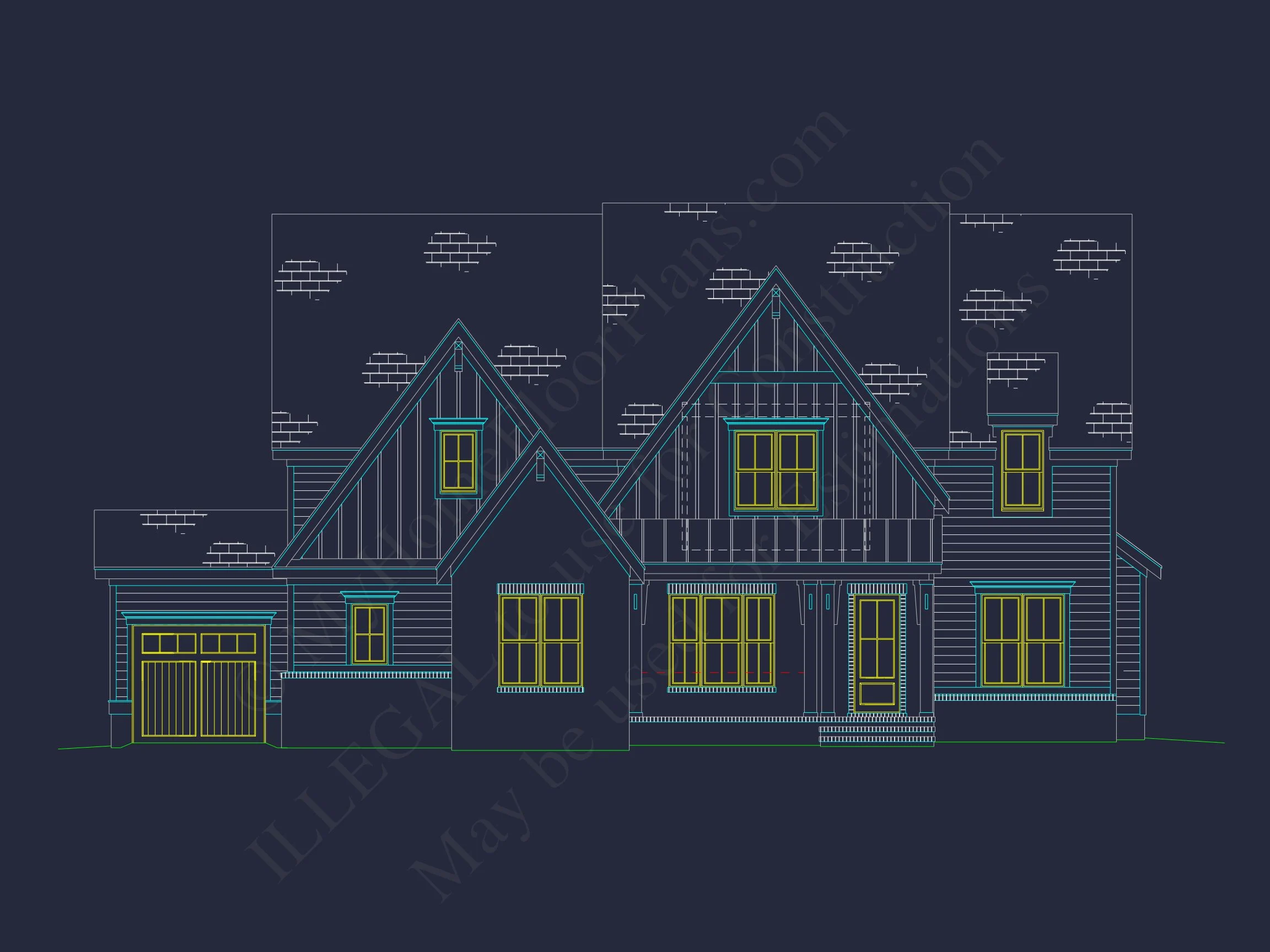 19-1791D HOUSE PLAN - Beautiful 2.5-Story House Plan with 5 Bedrooms and Detailed CAD Designs 70 Beautiful 2.5-Story house Plan with 5 Bedrooms and Detailed CAD Designs