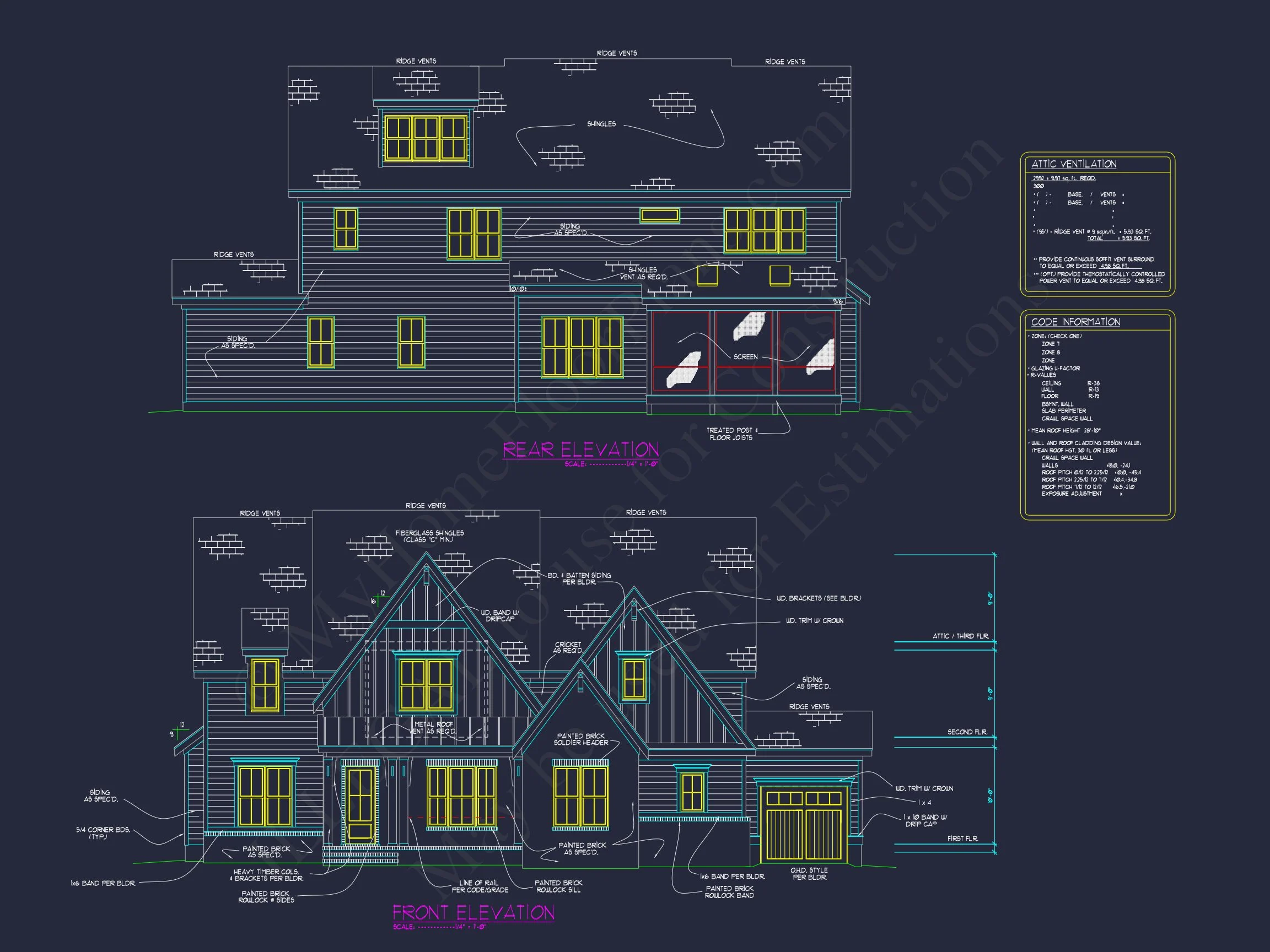 19-1791B HOUSE PLAN - Spacious Traditional House Plan with 3 Floors and CAD Blueprint 44 Spacious Traditional house Plan with 3 Floors and CAD Blueprint