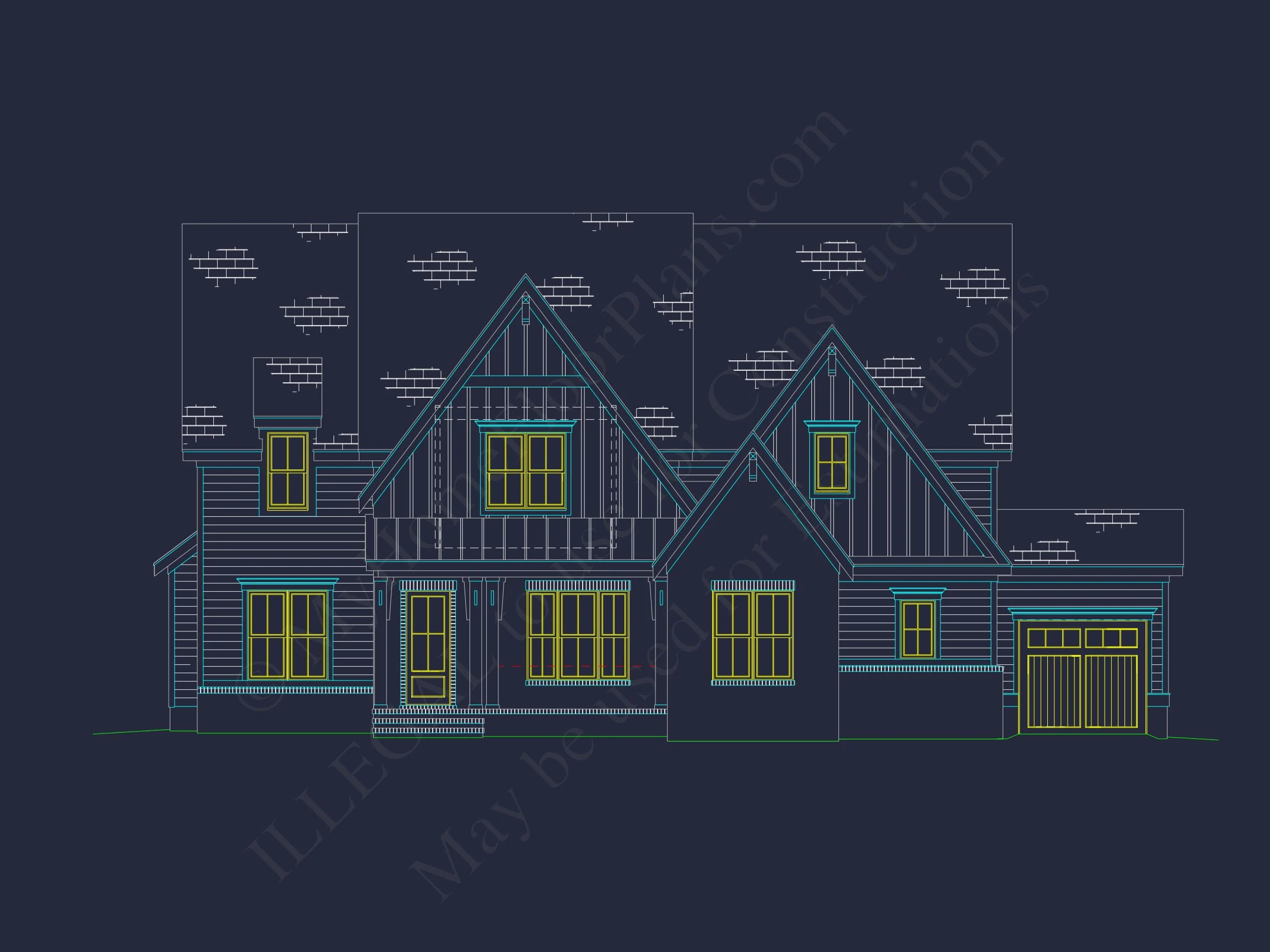 19-1791B HOUSE PLAN - Spacious Traditional House Plan with 3 Floors and CAD Blueprint 43 Spacious Traditional house Plan with 3 Floors and CAD Blueprint