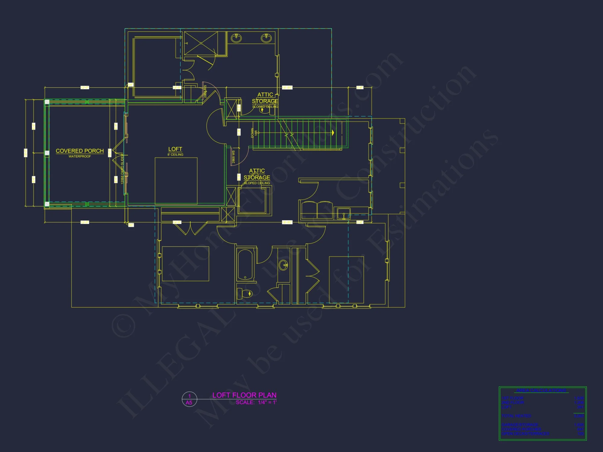 Modern Beach house Floor Plan with CAD Architecture Designs