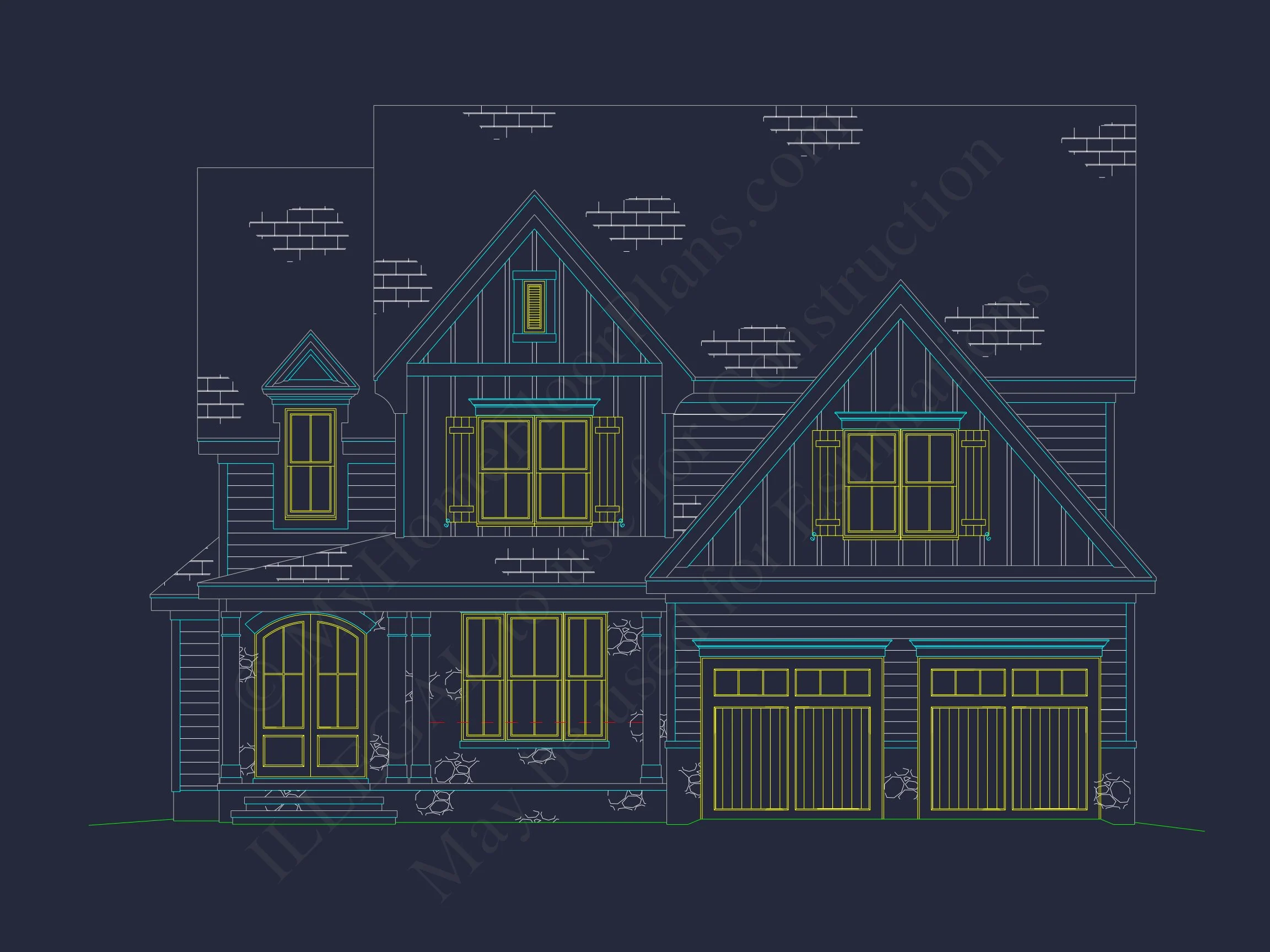 19-1755 HOUSE PLAN - Modern Craftsman Floor Plan: Stunning House Design with CAD Blueprint 32 Modern Craftsman Floor Plan: Stunning house Design with CAD Blueprint