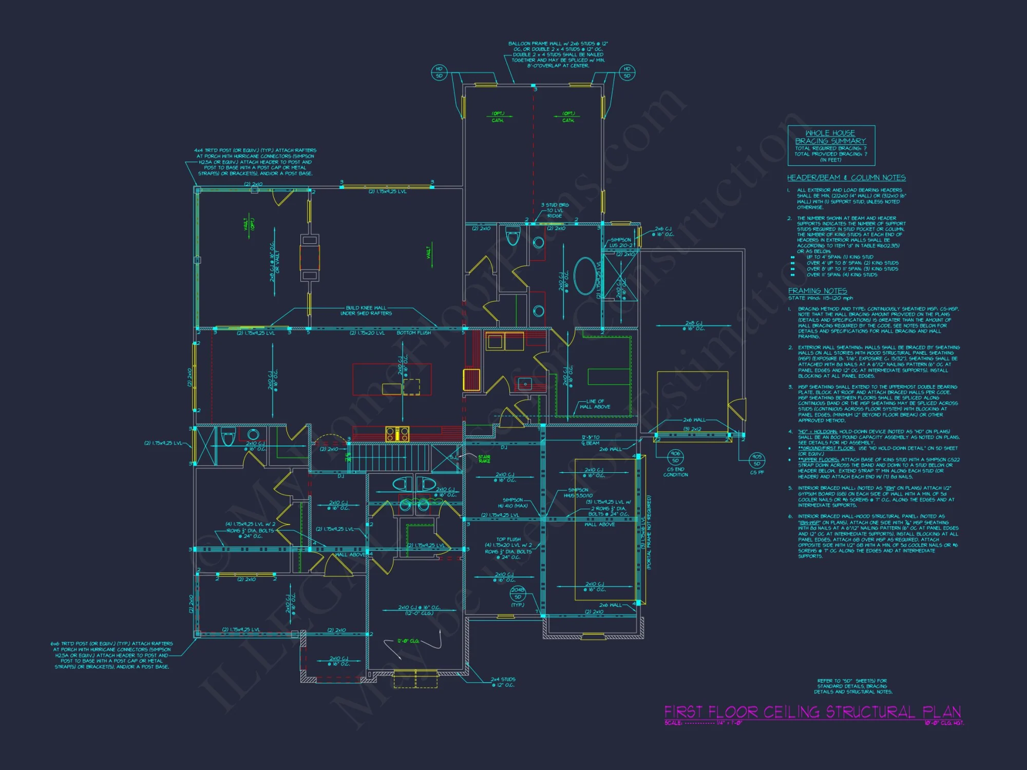 Modern Craftsman house Plan – Floor Plans with CAD Designs