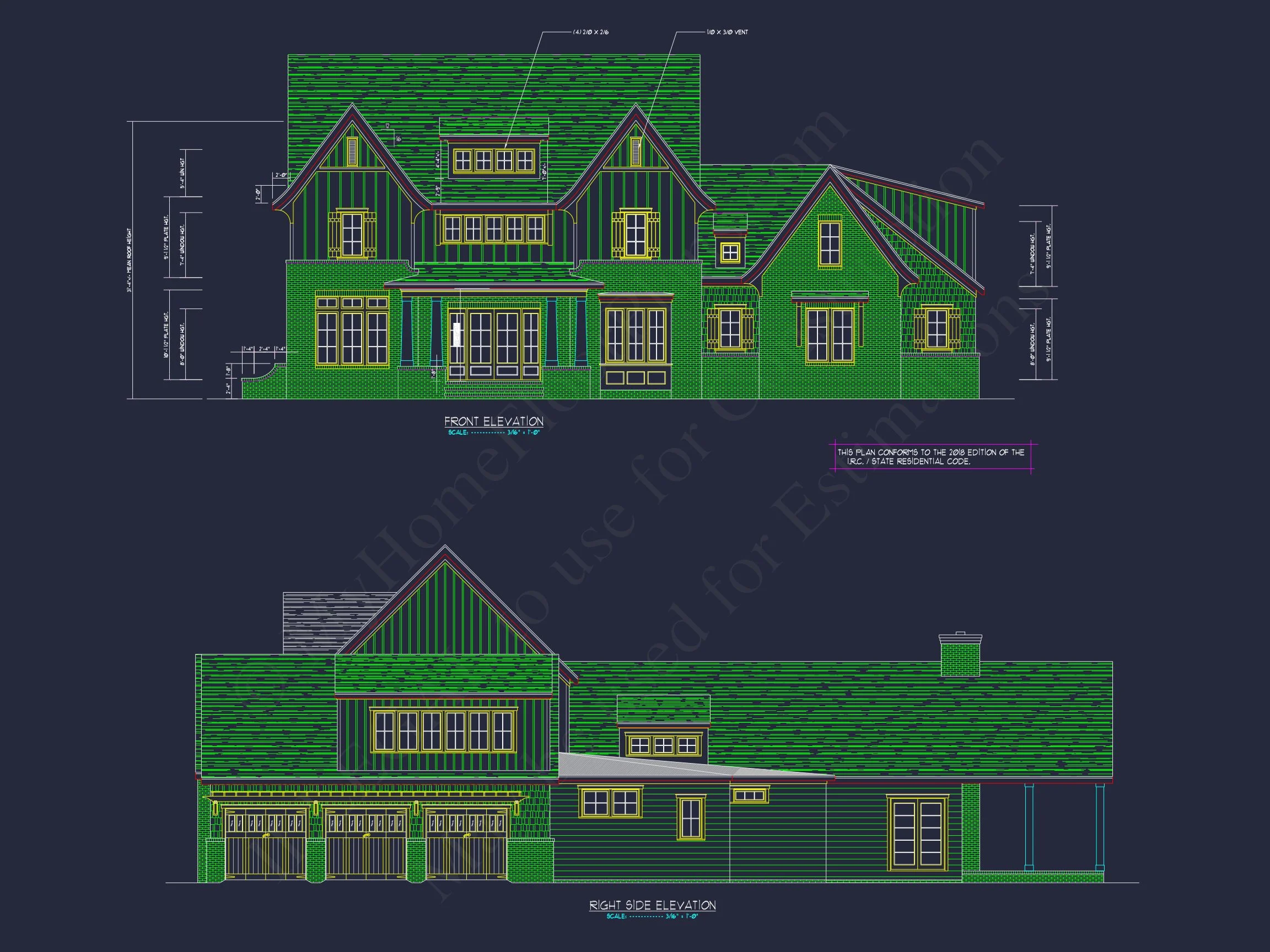 19-1299 HOUSE PLAN - Modern Farmhouse Plan - 4-Bed, 3.5-Bath, 3,200 SF 2 Modern Craftsman house Design with Detailed Floor Plans & CAD