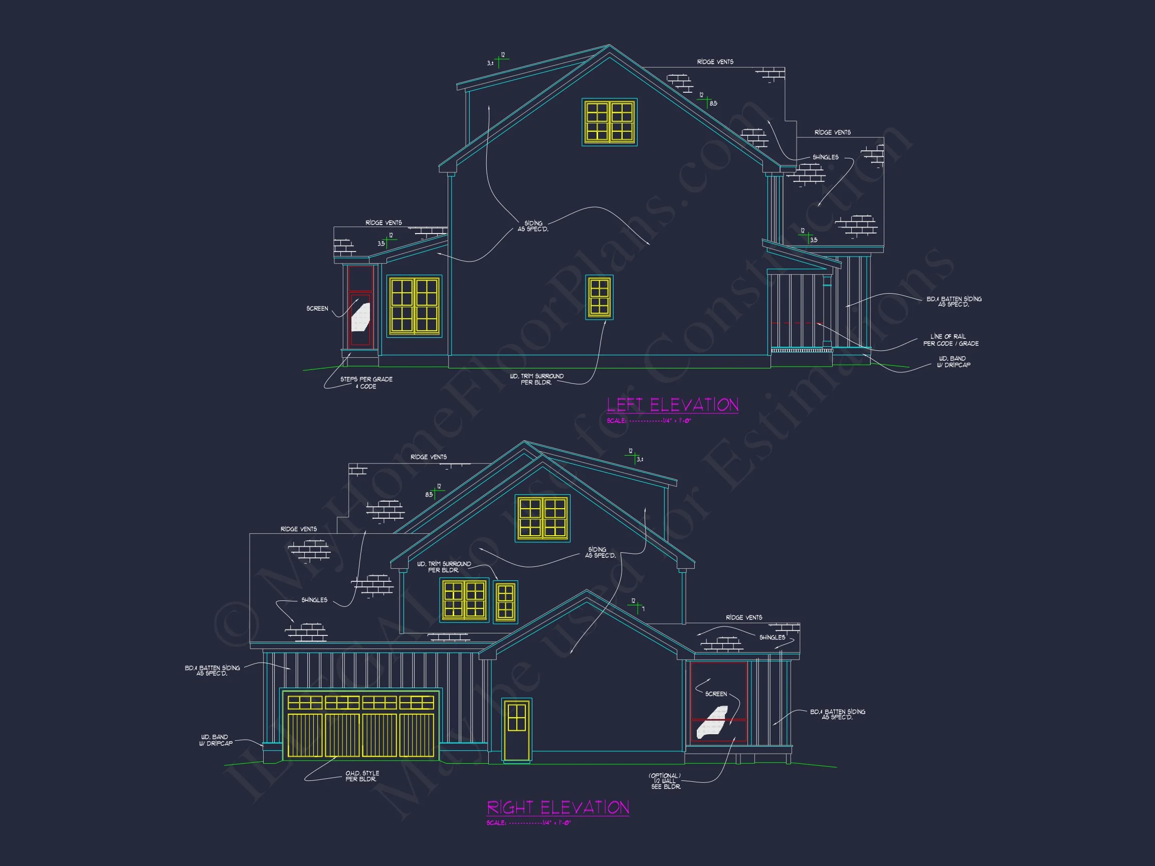 19-1190B HOUSE PLAN - Elegant 3-Story House Plan with CAD Floor Designs & Blueprint 29 Elegant 3-Story house Plan with CAD Floor Designs & Blueprint