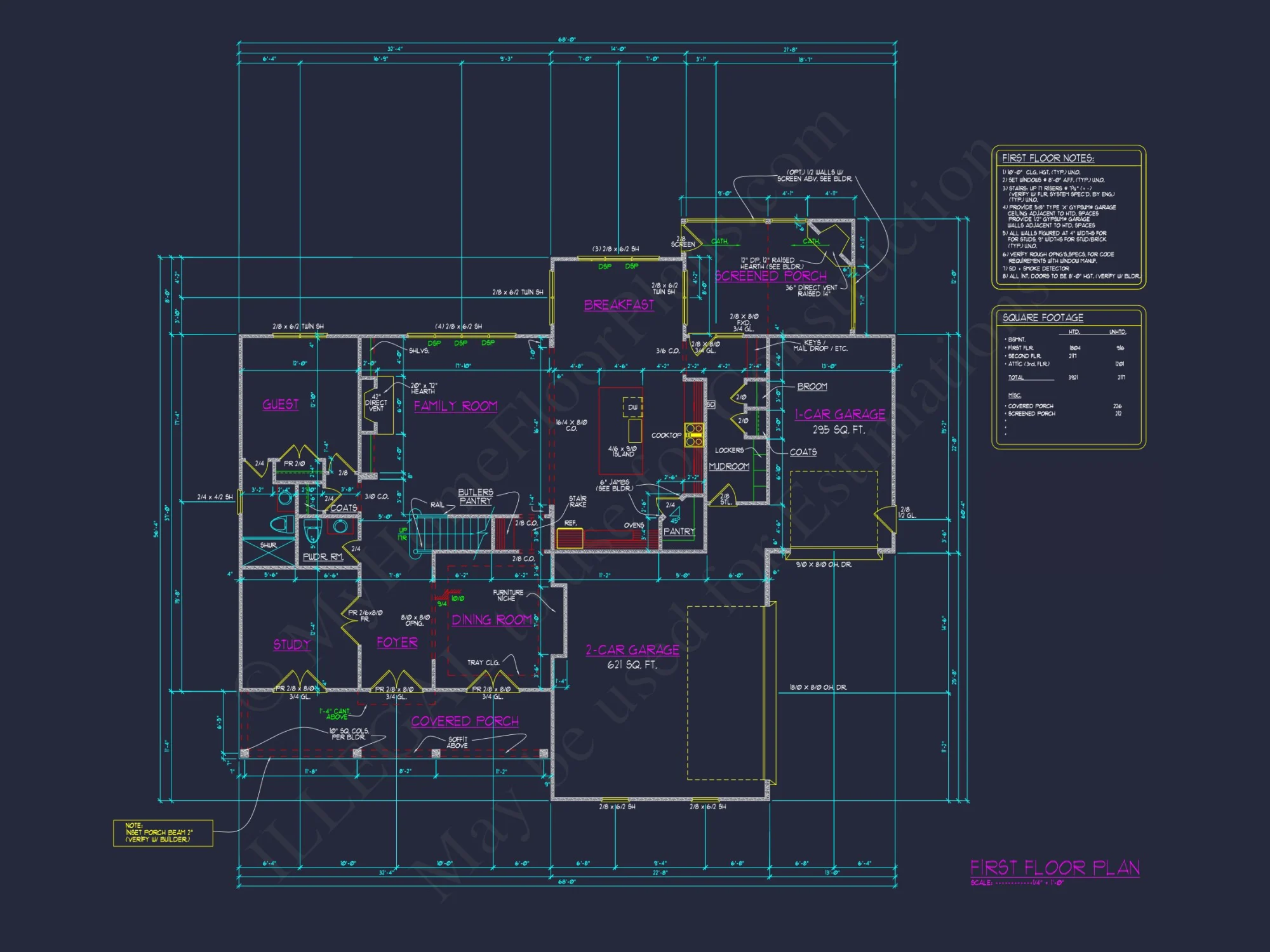 Elegant house Plan with Modern Floor Plan Designs and CAD Blueprints