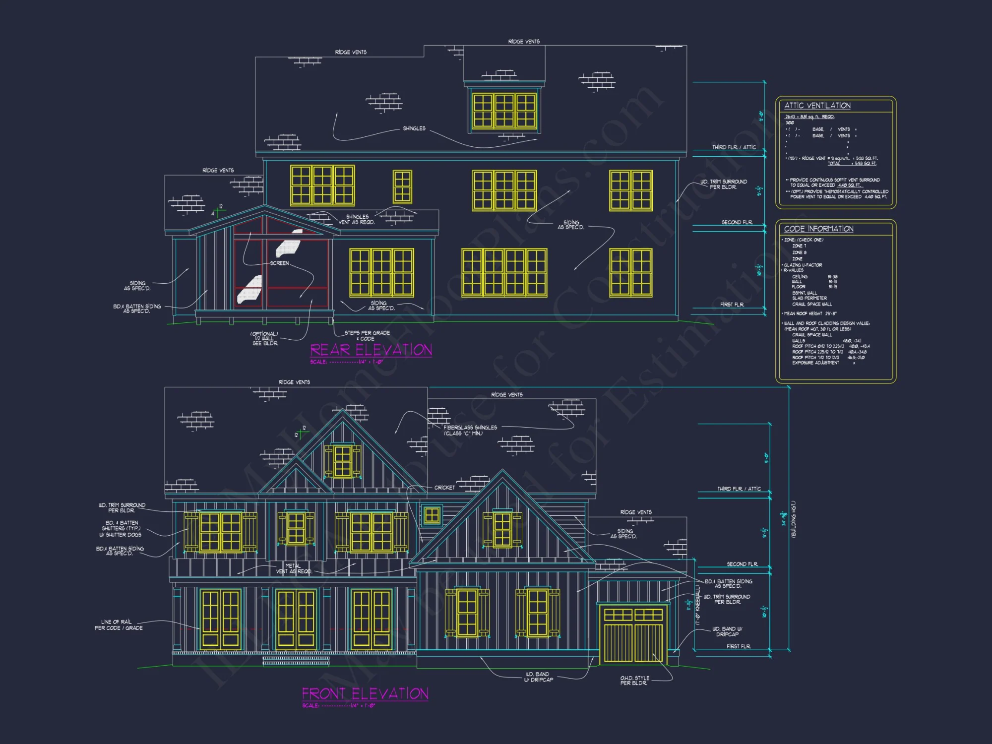 Elegant house Plan with Modern Floor Plan Designs and CAD Blueprints