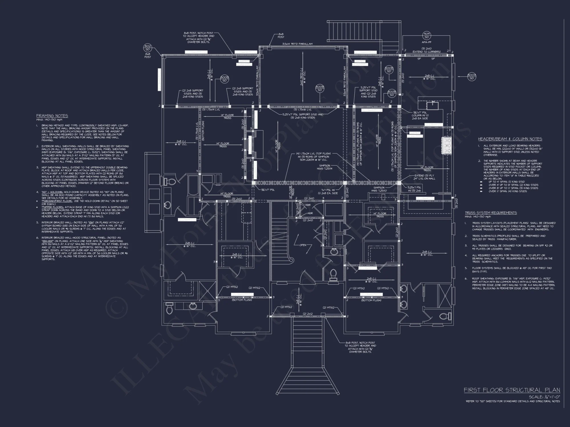 Custom Coastal house Plan with CAD Blueprints and Designs