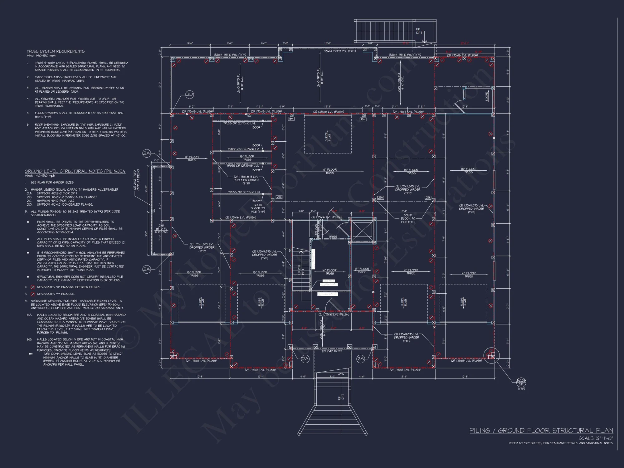 Custom Coastal house Plan with CAD Blueprints and Designs