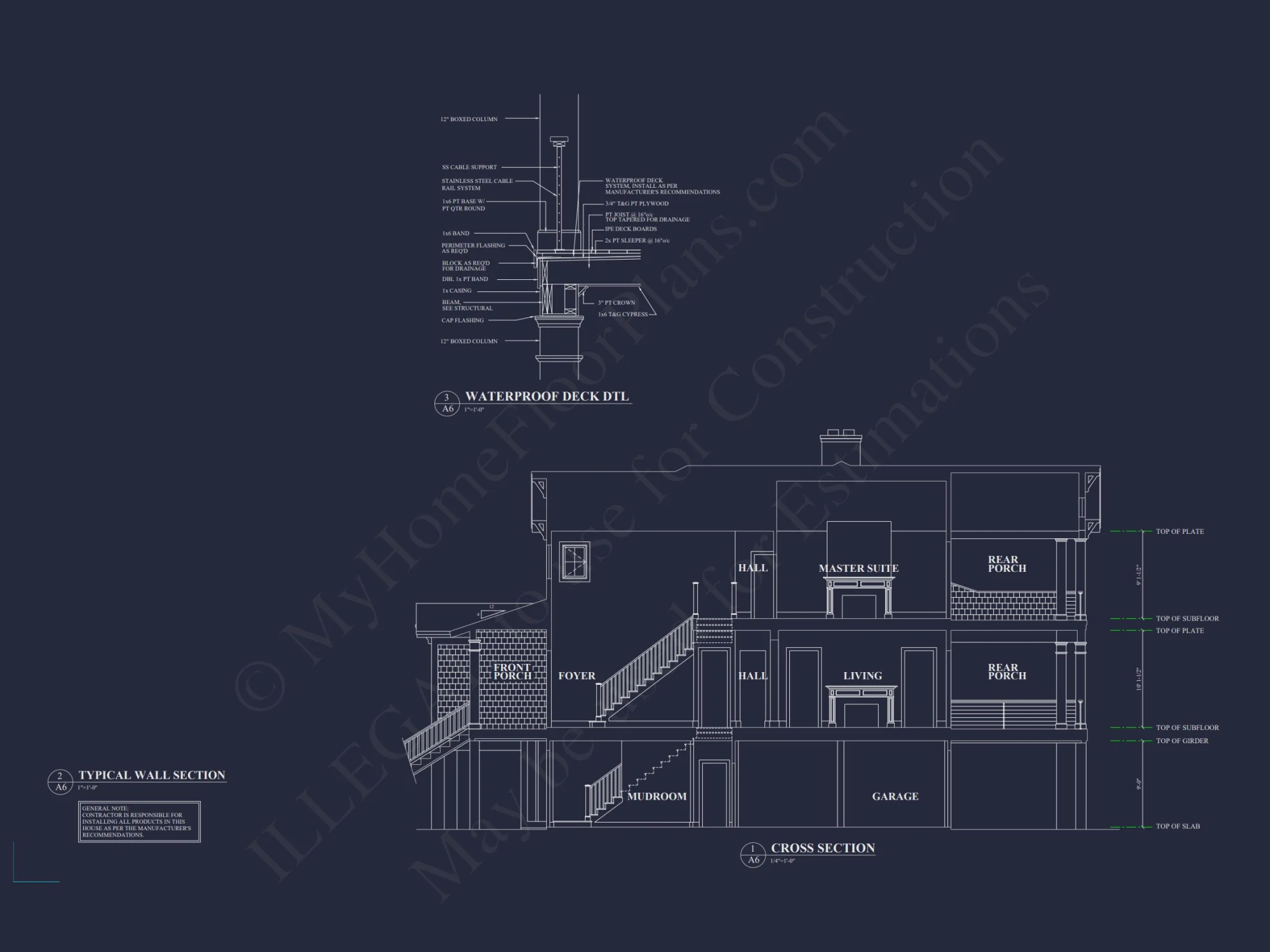 Custom Coastal house Plan with CAD Blueprints and Designs