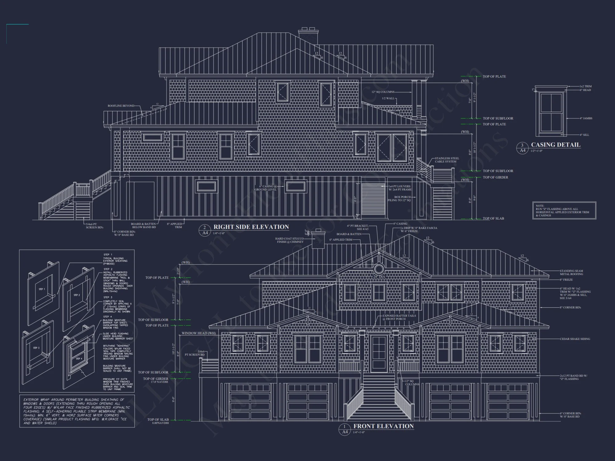 Custom Coastal house Plan with CAD Blueprints and Designs