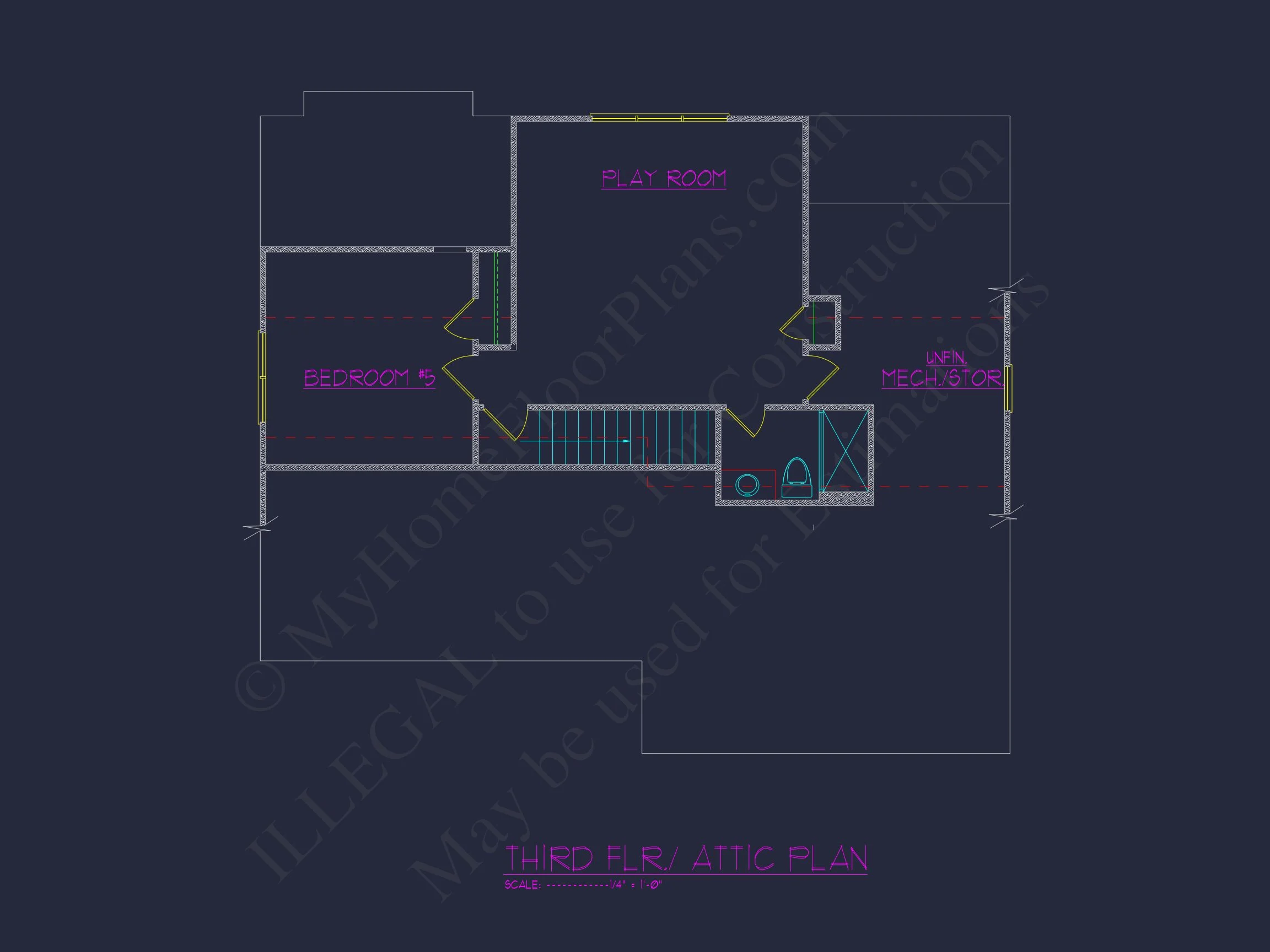18-1636 HOUSE PLAN - Craftsman Home Plan - 4-Bed, 3-Bath, 2,750 SF 36 Modern Craftsman house Floor Plan with CAD Designs & Blueprints