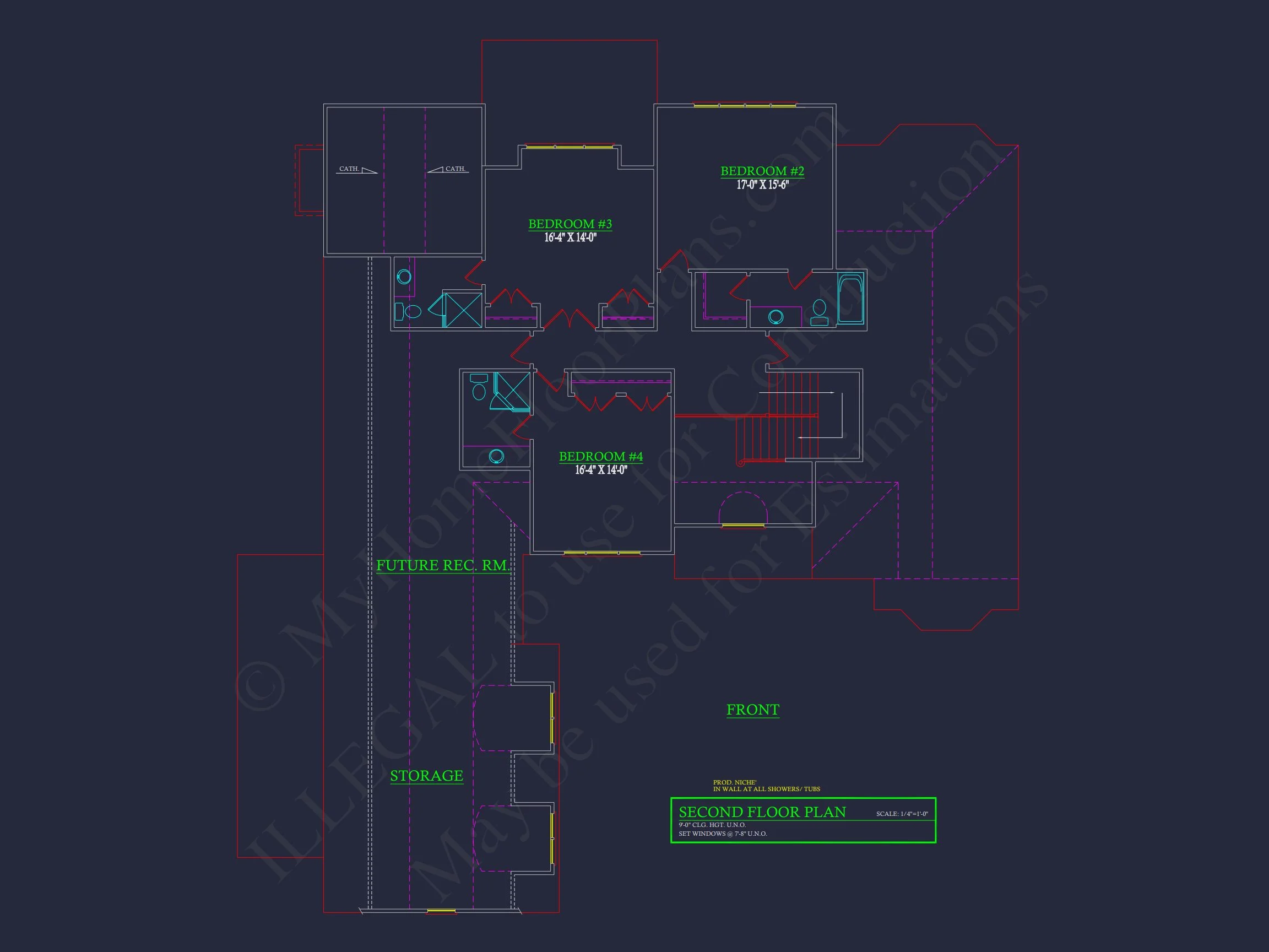 18-1480 HOUSE PLAN - French Country Home Plan - 4-Bed, 4-Bath, 4,118 SF 5 Elegant house Floor Plan with CAD Architecture Designs