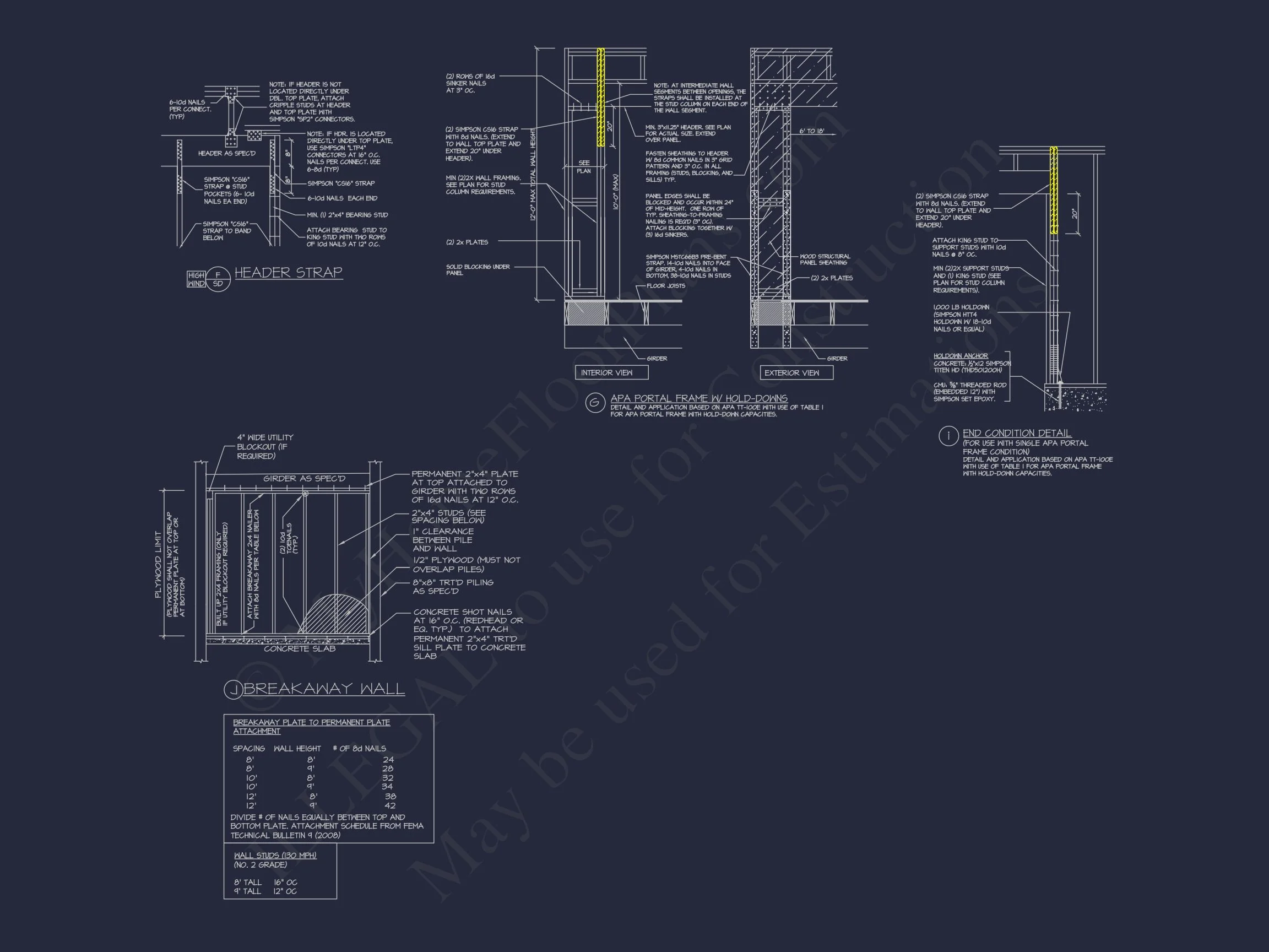 18-1344 HOUSE PLAN - Beach Duplex Floor Plan with 4 Beds, Garage & CAD Designs 21 Beach Duplex Floor Plan with 4 Beds, Garage & CAD Designs