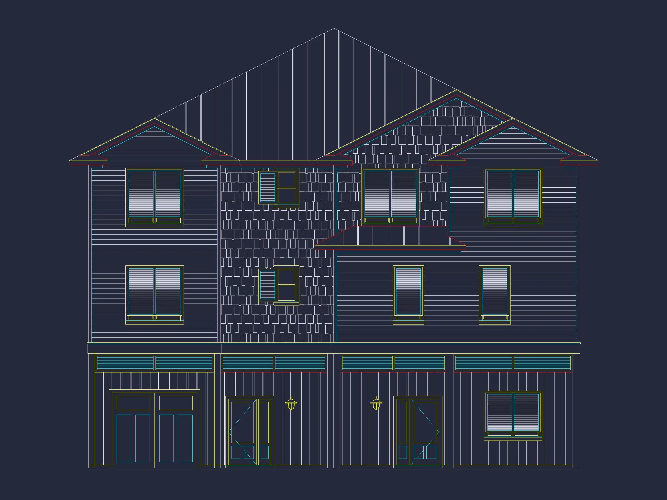 18-1344 HOUSE PLAN - Beach Duplex Floor Plan with 4 Beds, Garage & CAD Designs 6 Beach Duplex Floor Plan with 4 Beds, Garage & CAD Designs