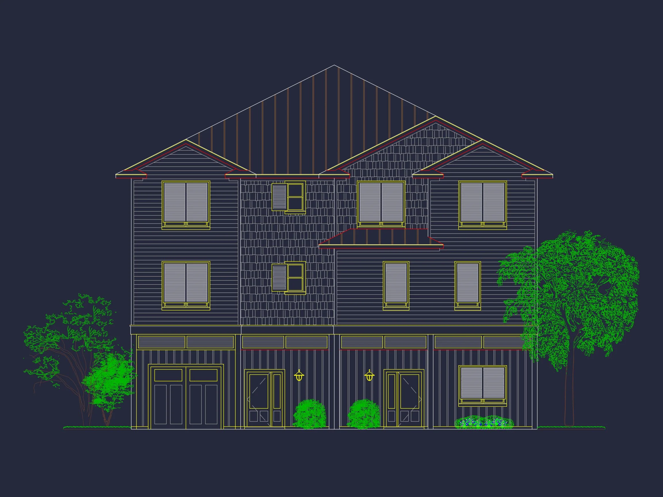 18-1344 HOUSE PLAN - Beach Duplex Floor Plan with 4 Beds, Garage & CAD Designs 5 Beach Duplex Floor Plan with 4 Beds, Garage & CAD Designs