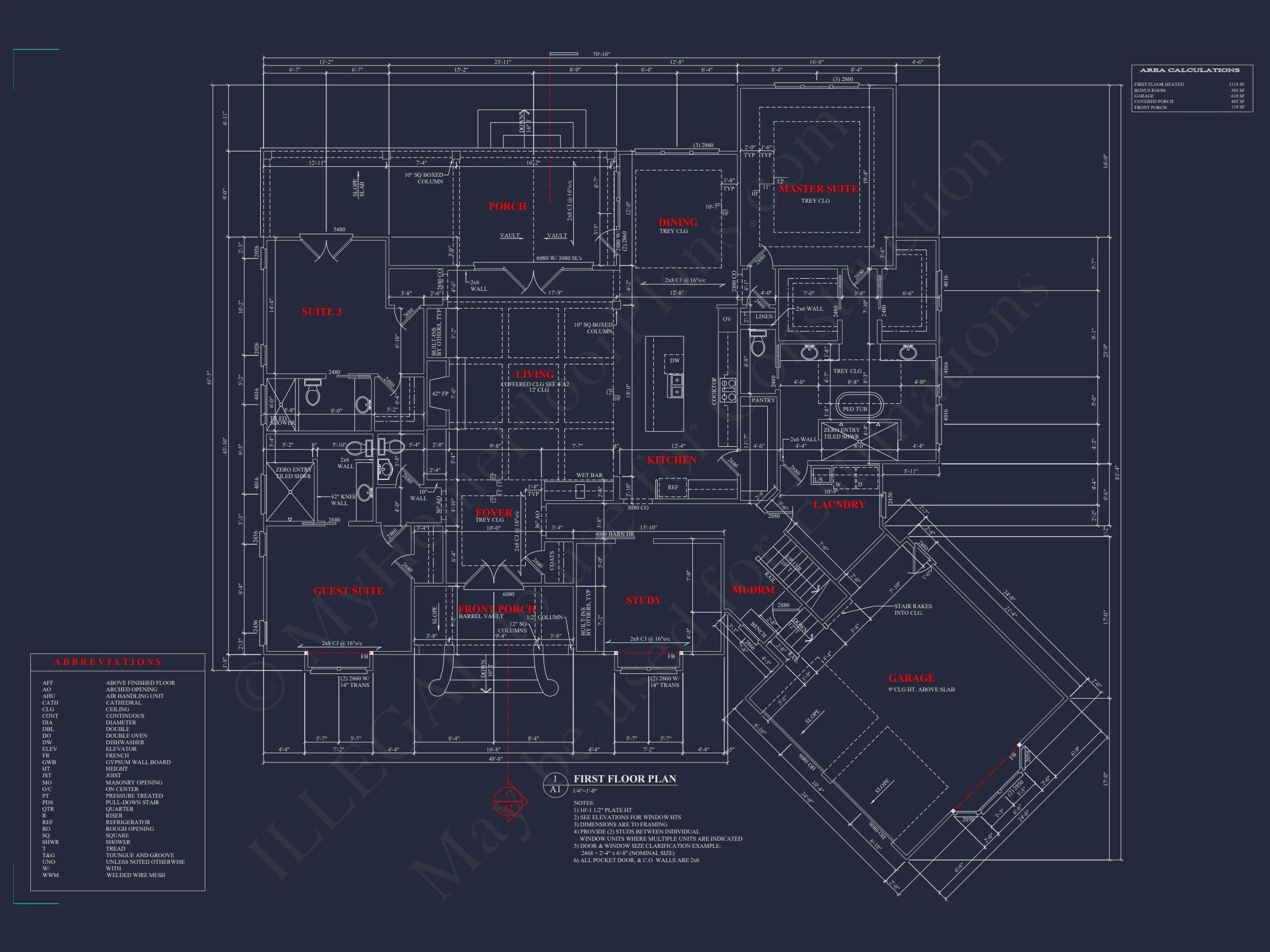 18-1198 HOUSE PLAN - Shingle Style Home Plan - 3-Bed, 3-Bath, 2,850 SF 9 Customizable house Plan with Open Floor Plan & Angled Garage