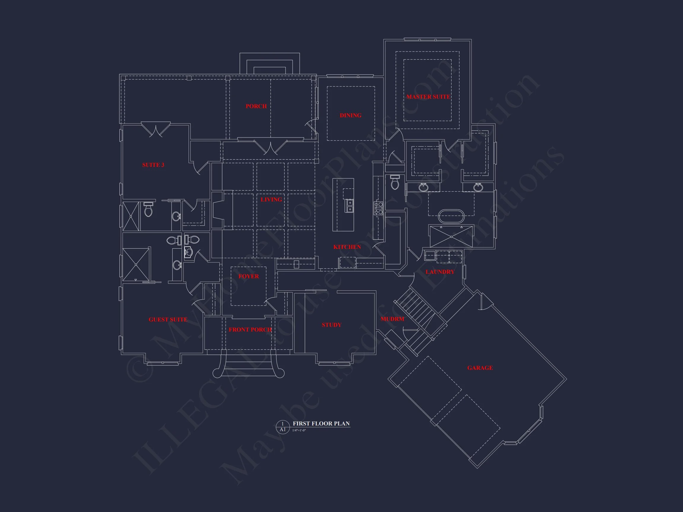 18-1198 HOUSE PLAN - Shingle Style Home Plan - 3-Bed, 3-Bath, 2,850 SF 7 Customizable house Plan with Open Floor Plan & Angled Garage