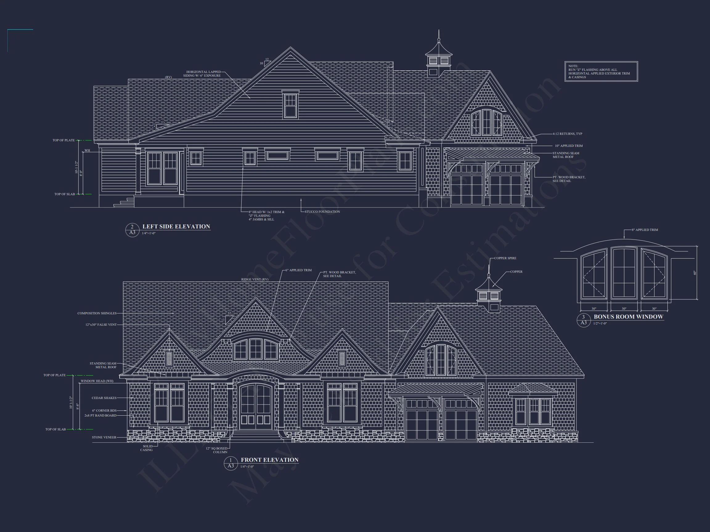 18-1198 HOUSE PLAN - Shingle Style Home Plan - 3-Bed, 3-Bath, 2,850 SF 4 Customizable house Plan with Open Floor Plan & Angled Garage