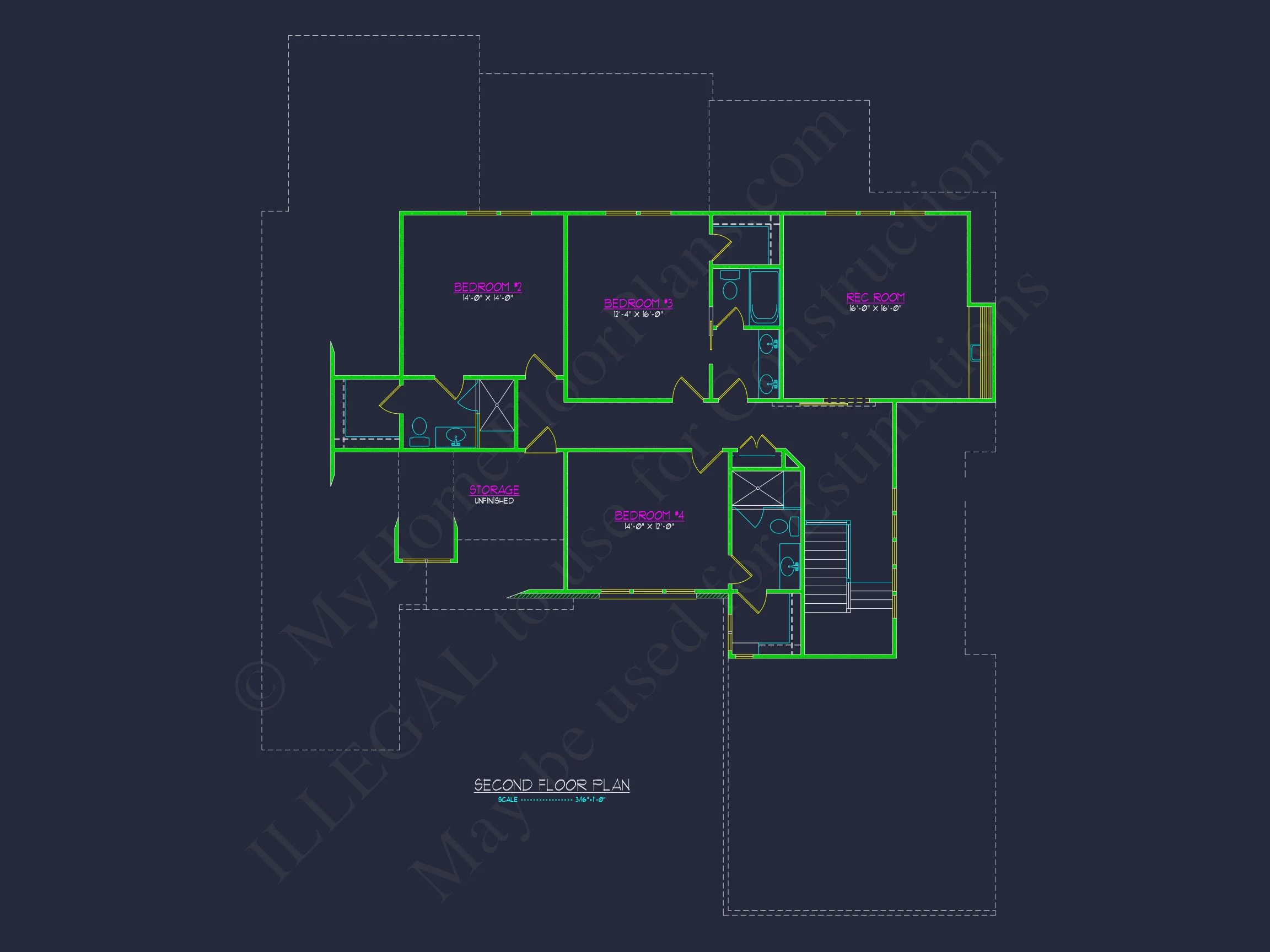 17-2175 HOUSE PLAN - Custom House Plan with 4 Beds, CAD Blueprint, and Features 35 Custom house Plan with 4 Beds, CAD Blueprint, and Features