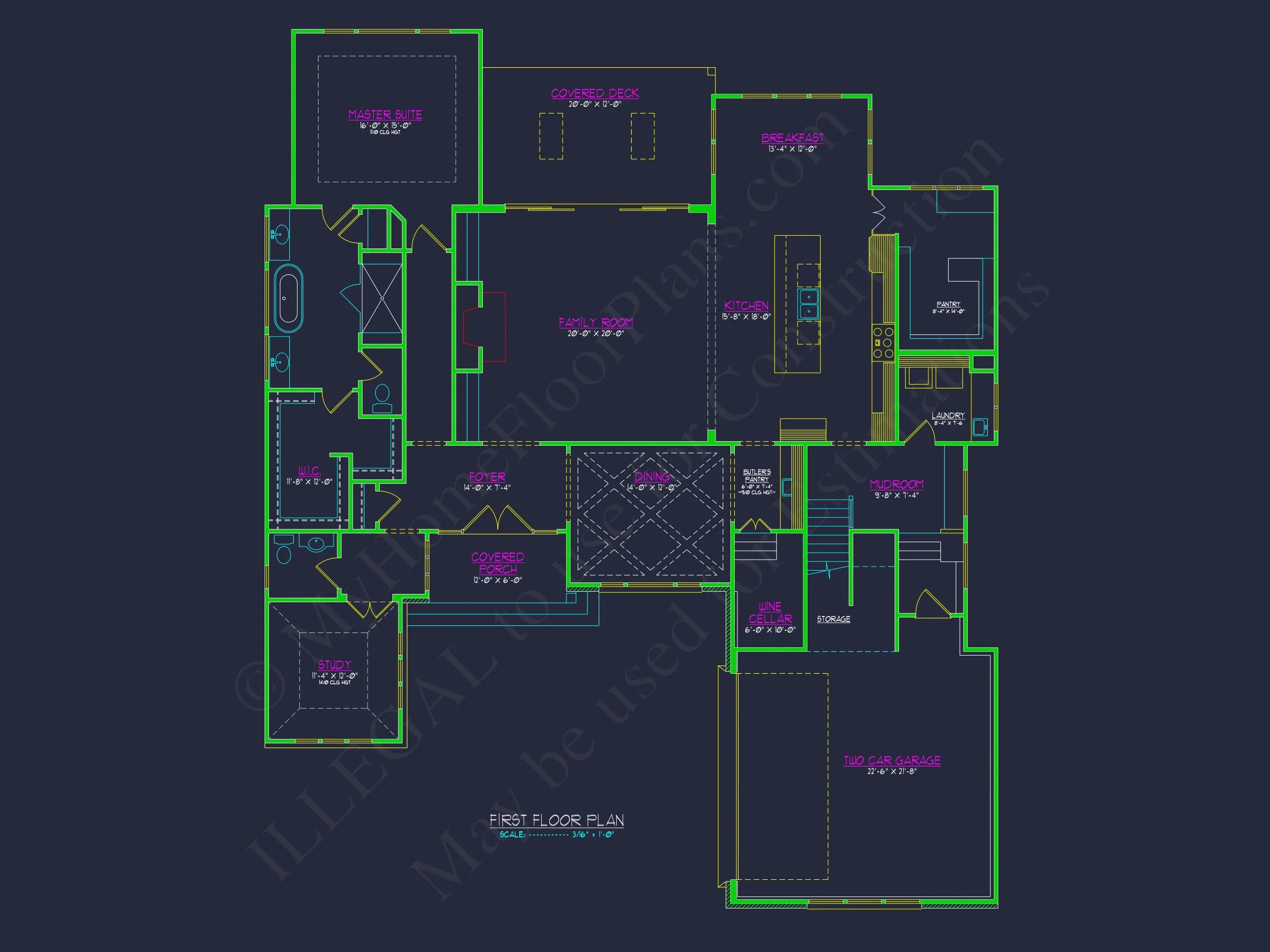 17-2175 HOUSE PLAN - Custom House Plan with 4 Beds, CAD Blueprint, and Features 34 Custom house Plan with 4 Beds, CAD Blueprint, and Features