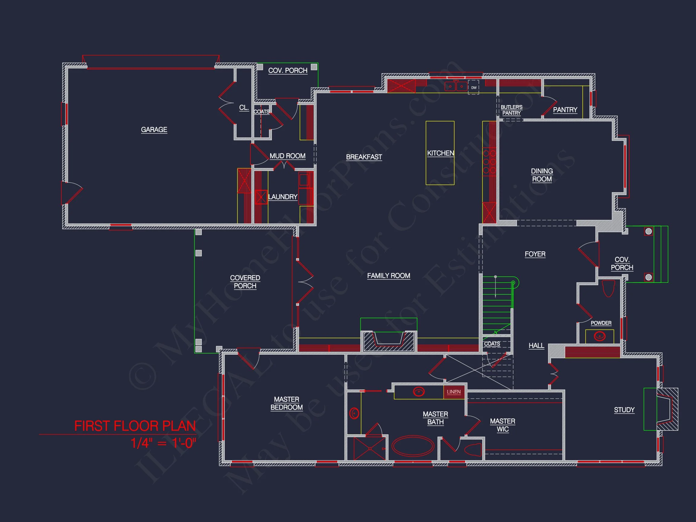17-1918 HOUSE PLAN - Elegant Georgian House Plan with Detailed Floor Designs 16 Elegant Georgian house Plan with Detailed Floor Designs