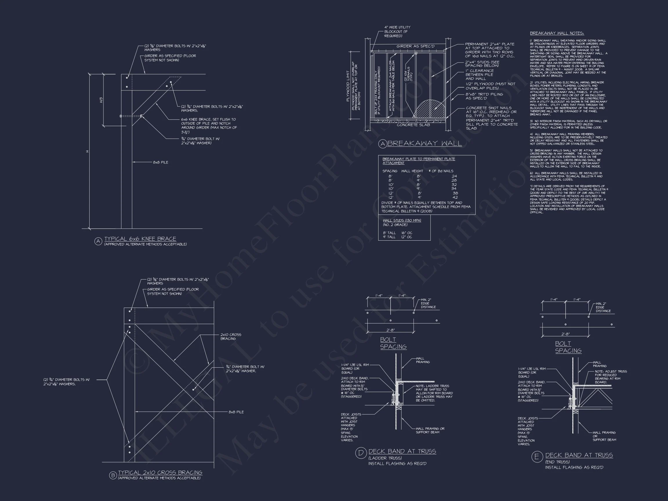 17-1907 HOUSE PLAN - Charleston Home Plan - 4-Bed, 4-Bath, 3,450 SF 16 Beautiful house Floor Plan with CAD Architecture Designs